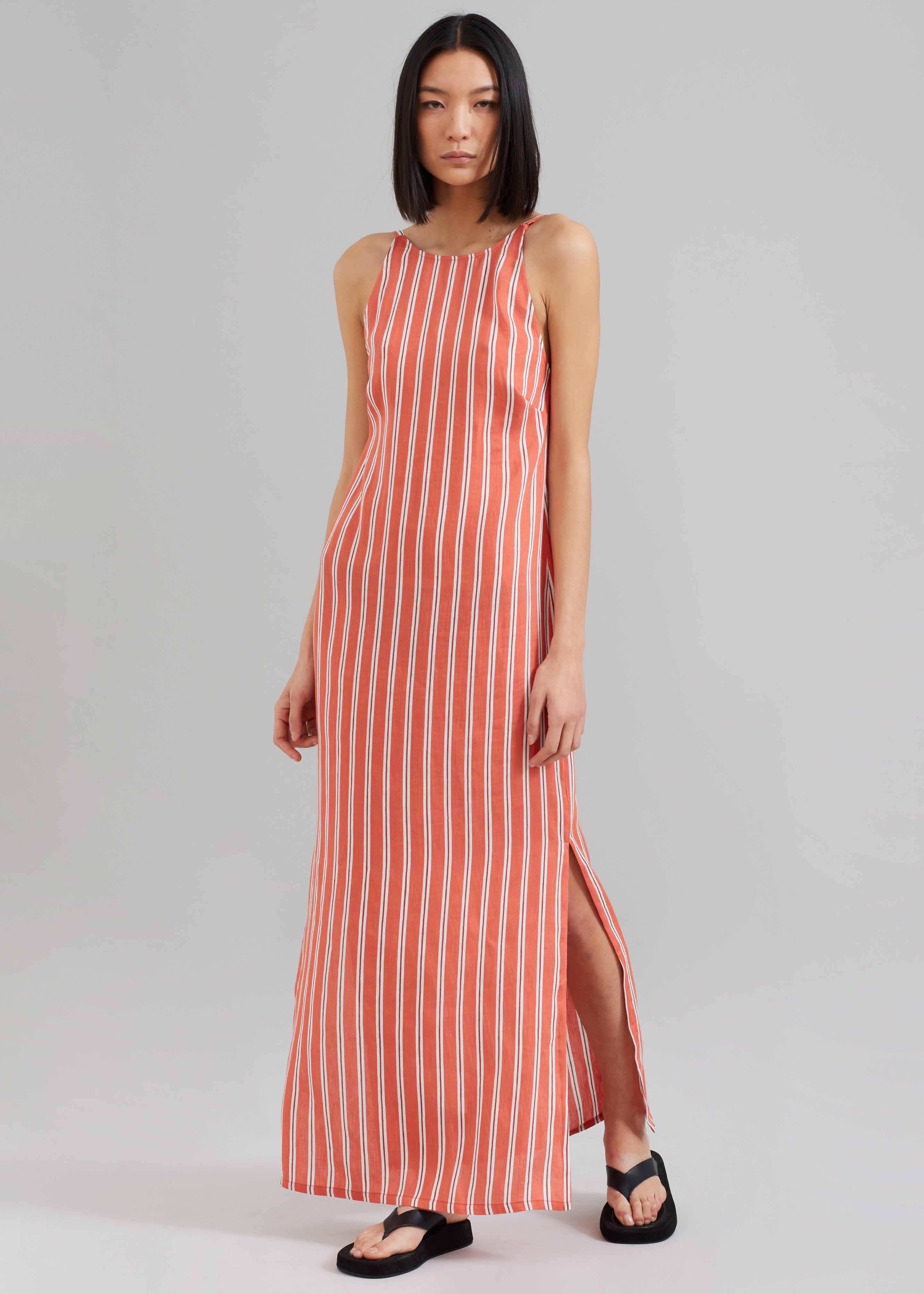 MATIN Isola Open Back Dress - Red Stripe - 4
