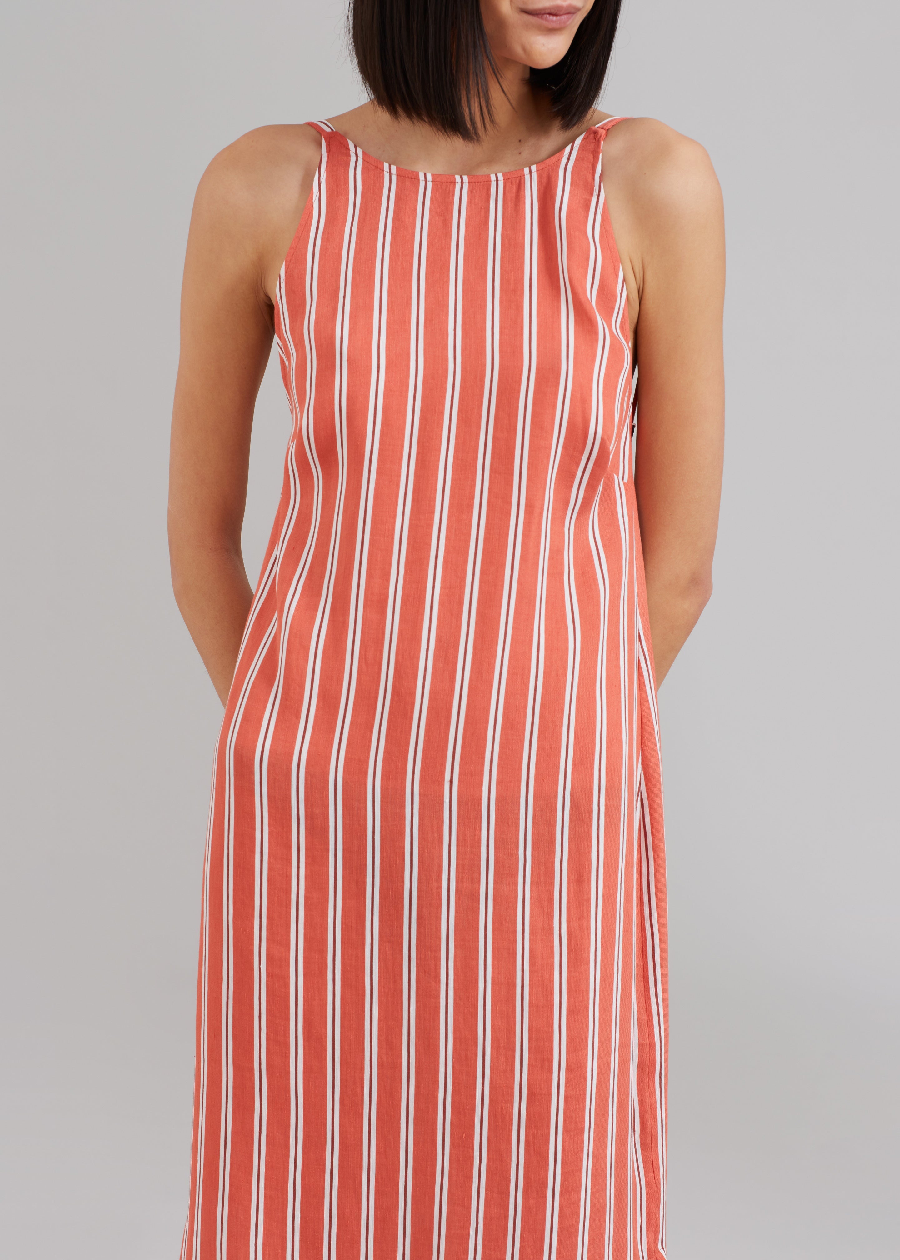 MATIN Isola Open Back Dress - Red Stripe - 5