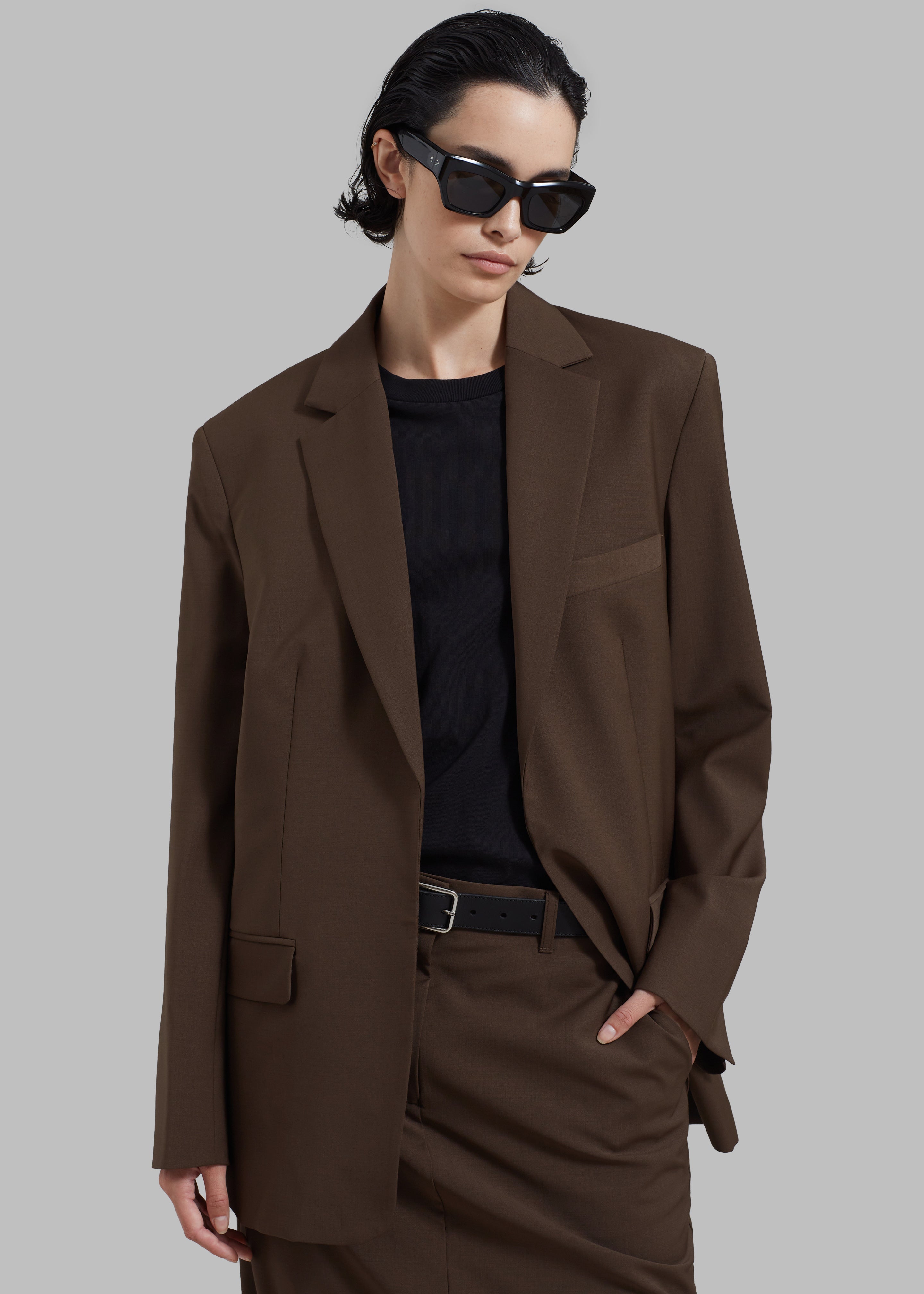 Matteau Relaxed Tailored Blazer - Coffee - 1