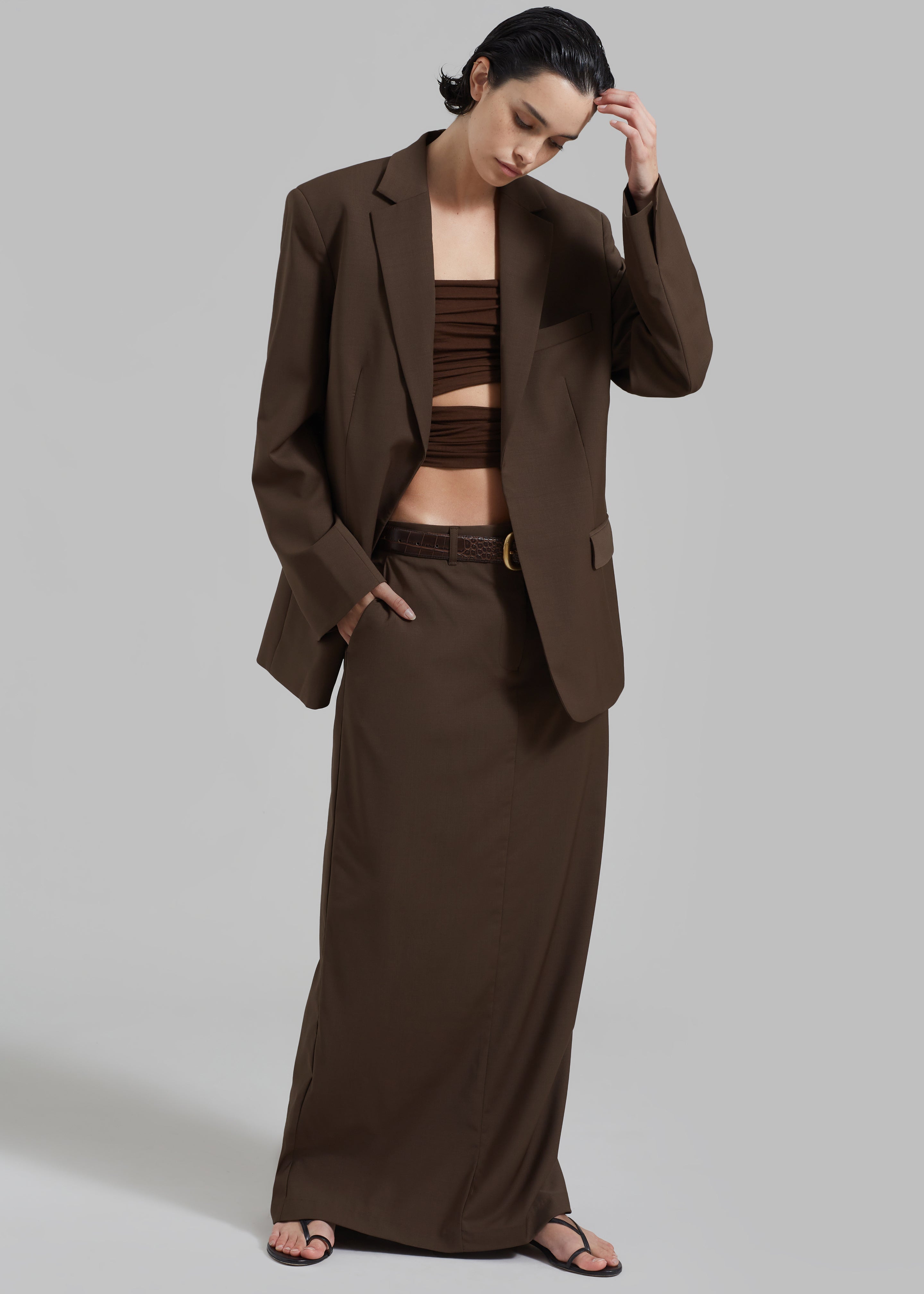 Matteau Relaxed Tailored Blazer - Coffee - 7