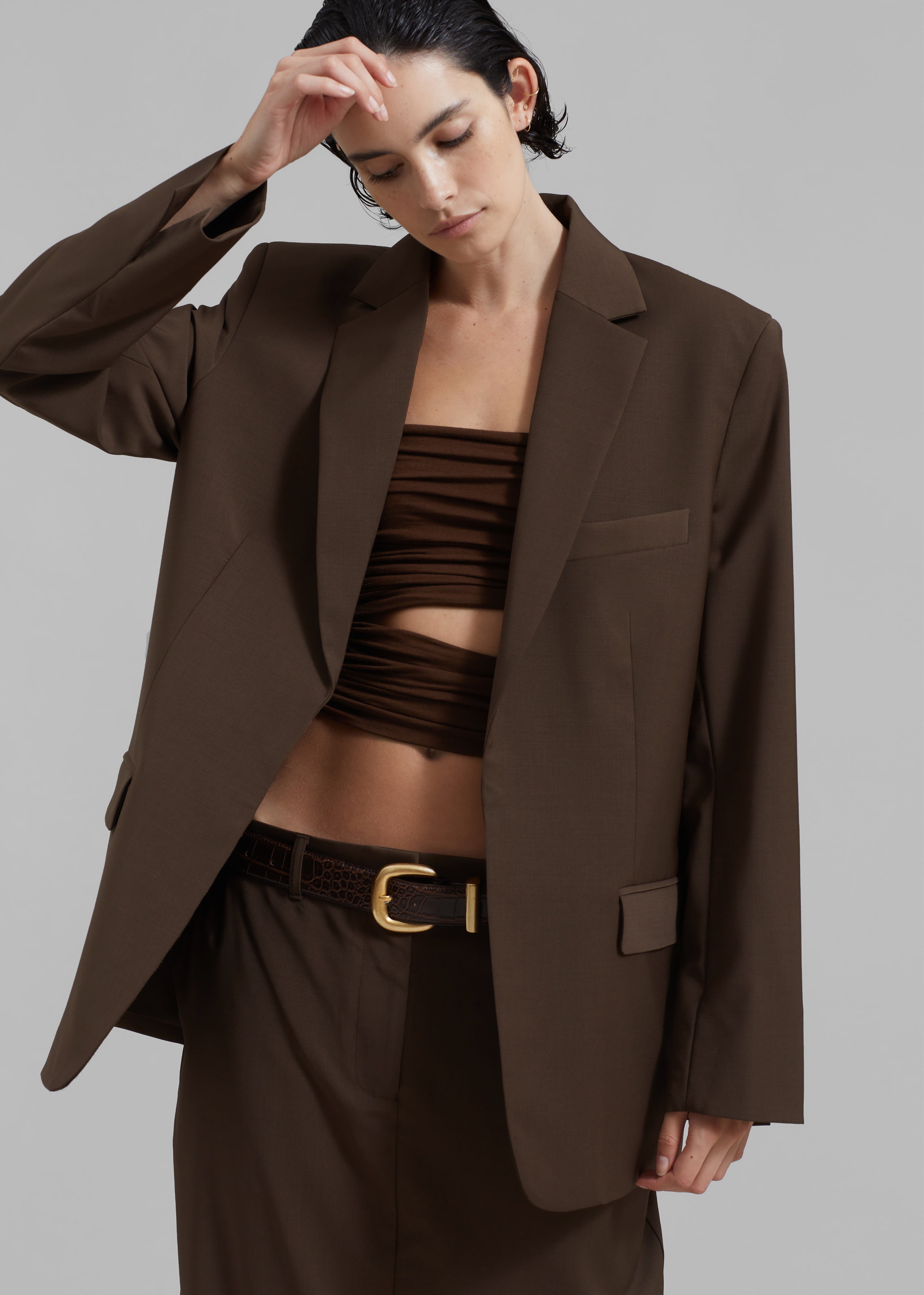 Matteau Relaxed Tailored Blazer - Coffee - 3