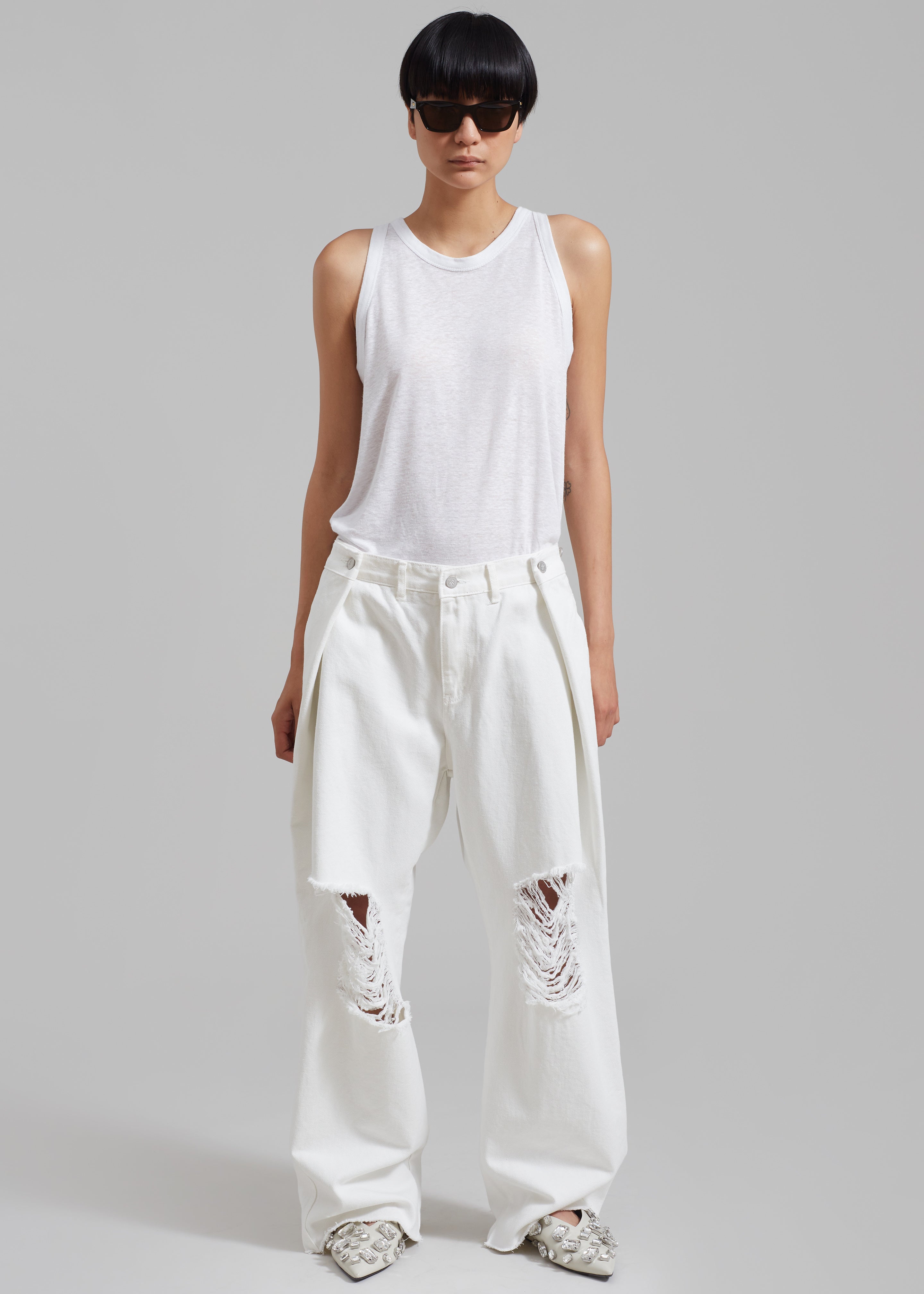 Mercer Ripped Jeans - White - 3