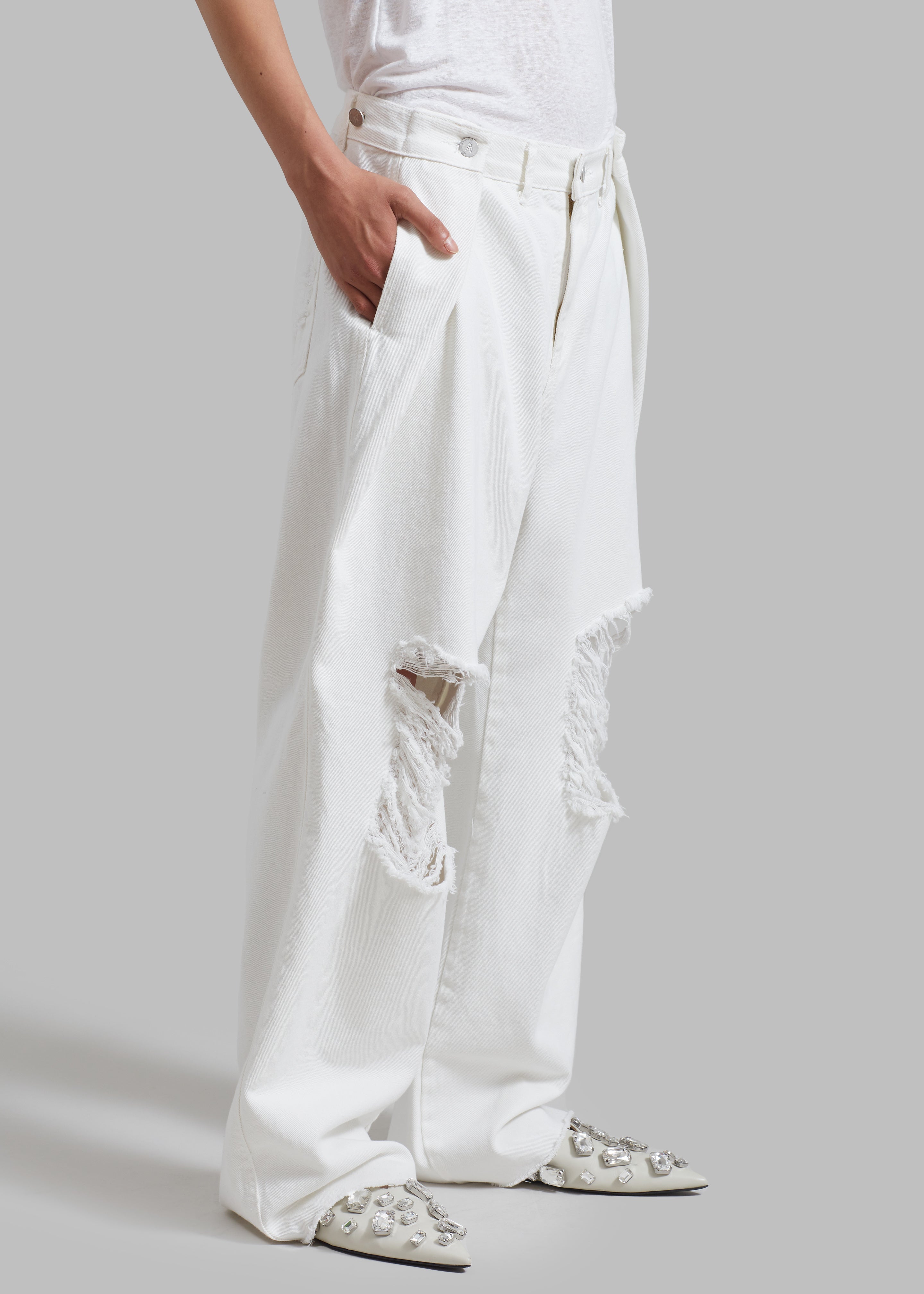Mercer Ripped Jeans - White - 6