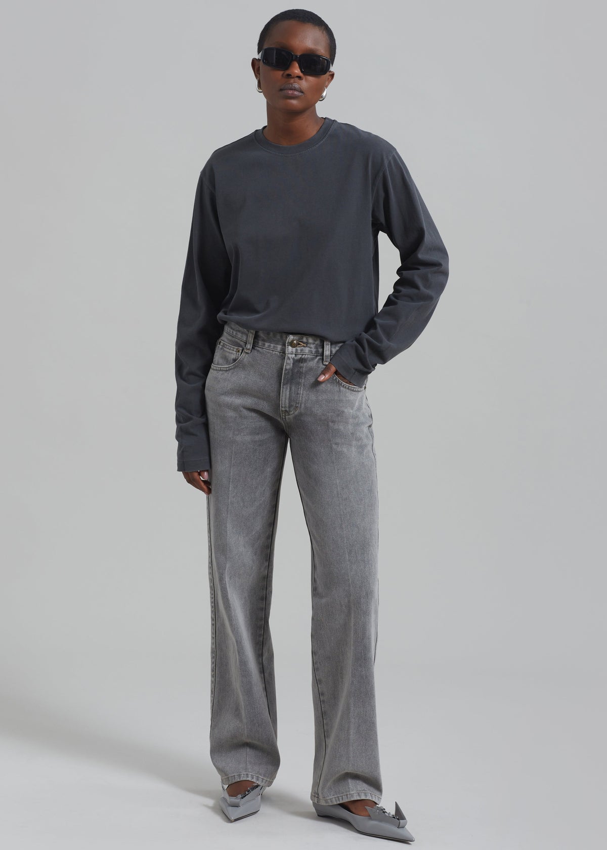 Montrose Straight Leg Jeans - Grey Wash - 1