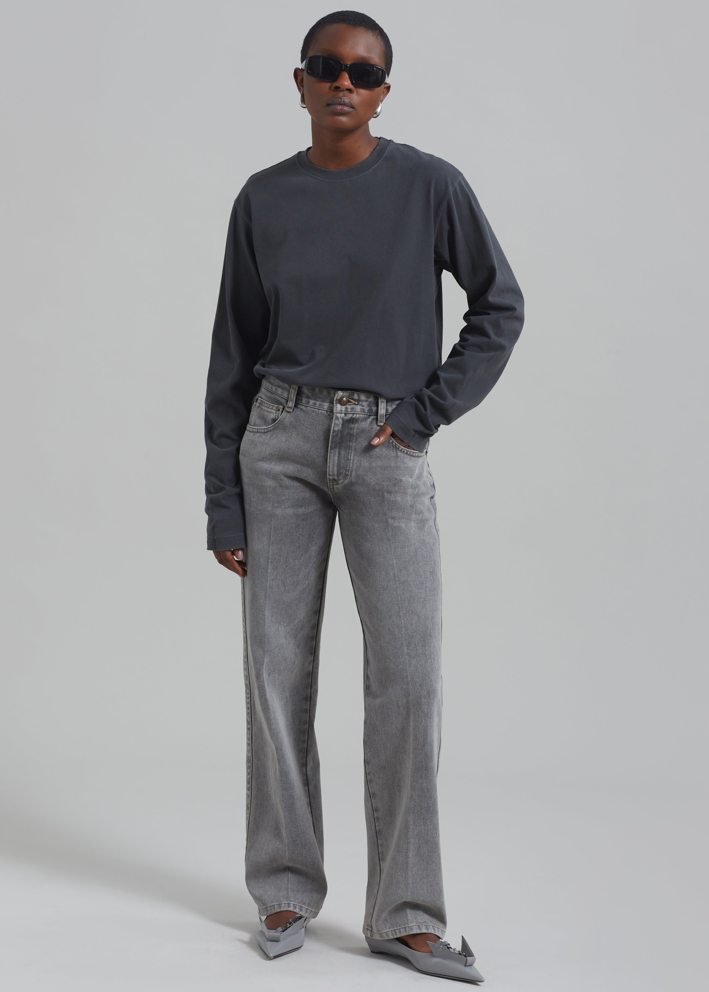 Montrose Straight Leg Jeans - Grey Wash - 1