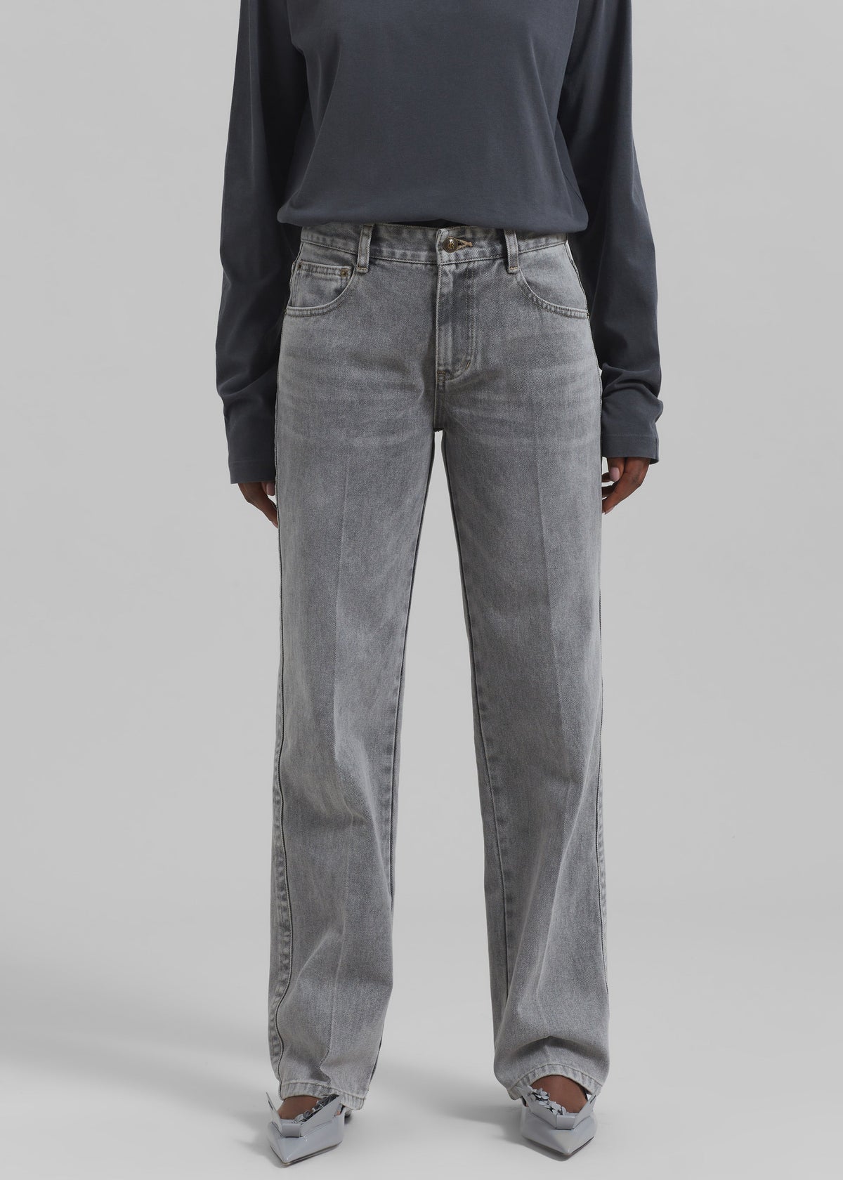 Montrose Straight Leg Jeans - Grey Wash - 6