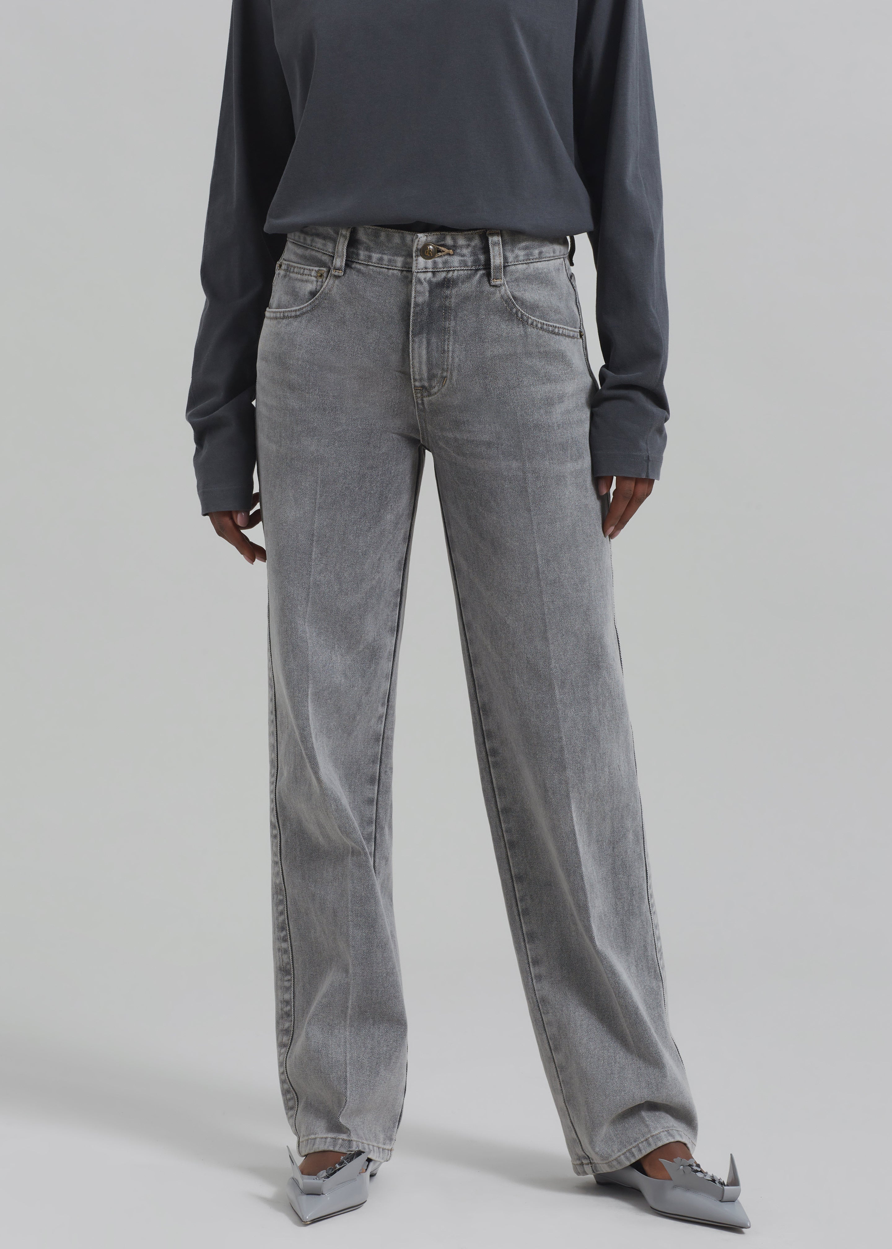 Montrose Straight Leg Jeans - Grey Wash - 2