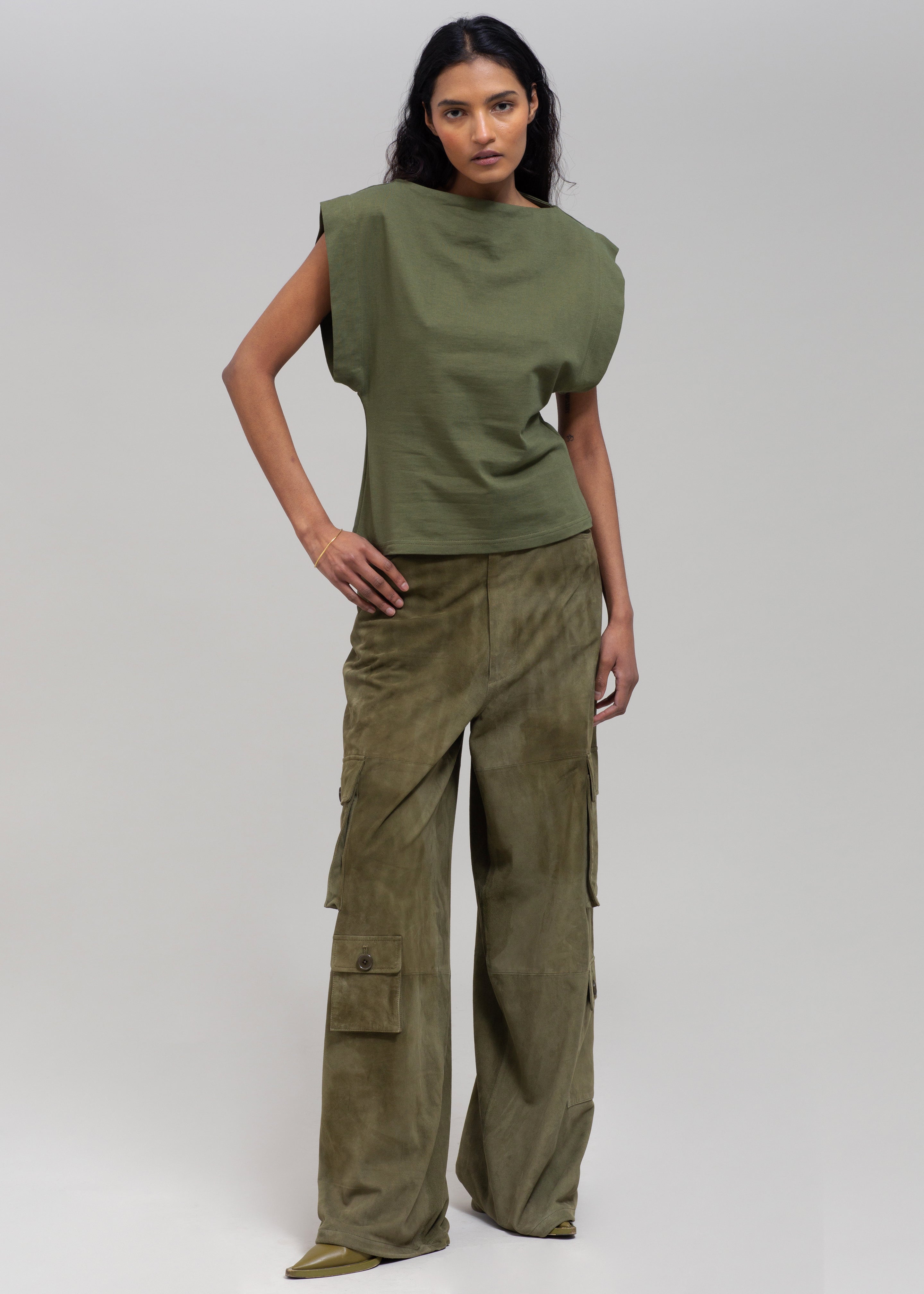 Matteau Boat Neck Tee - Khaki - 3
