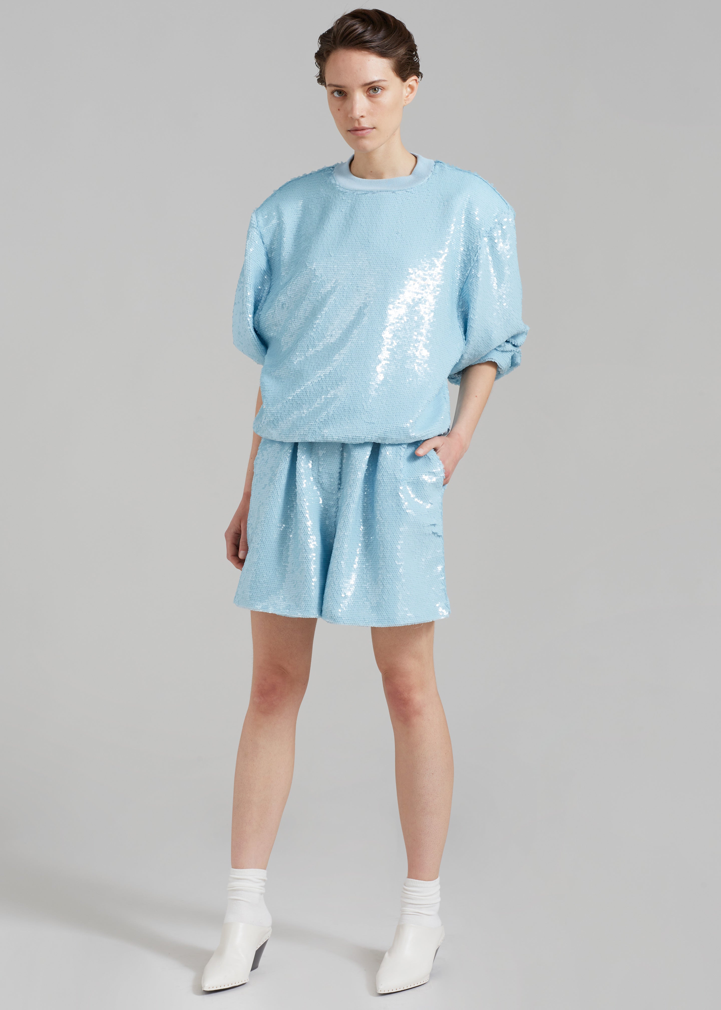 Metz Sequins Sweatshirt - Sky - 2