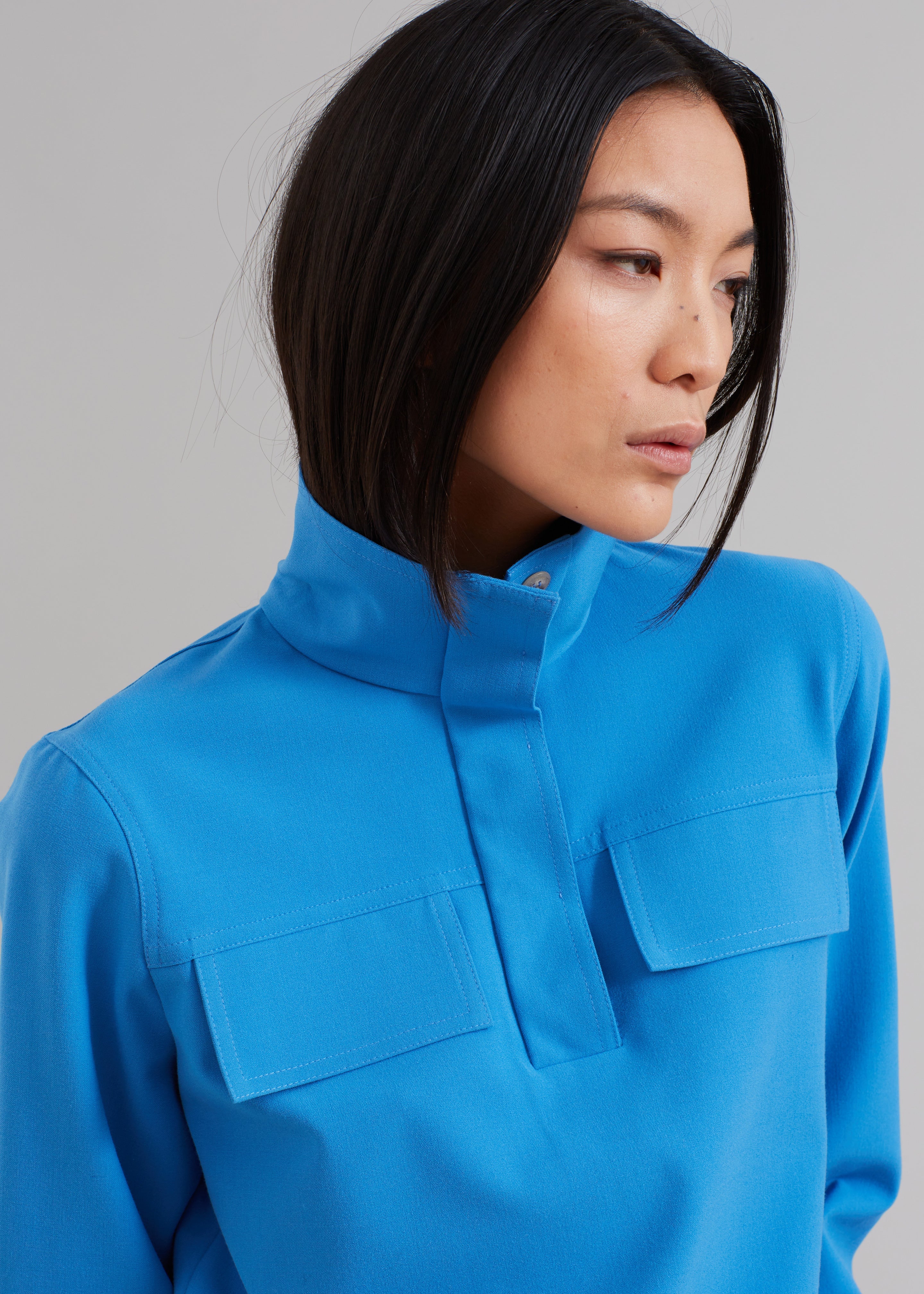 Nanushka Vivia Funnel Neck Top - Electric Blue - 4