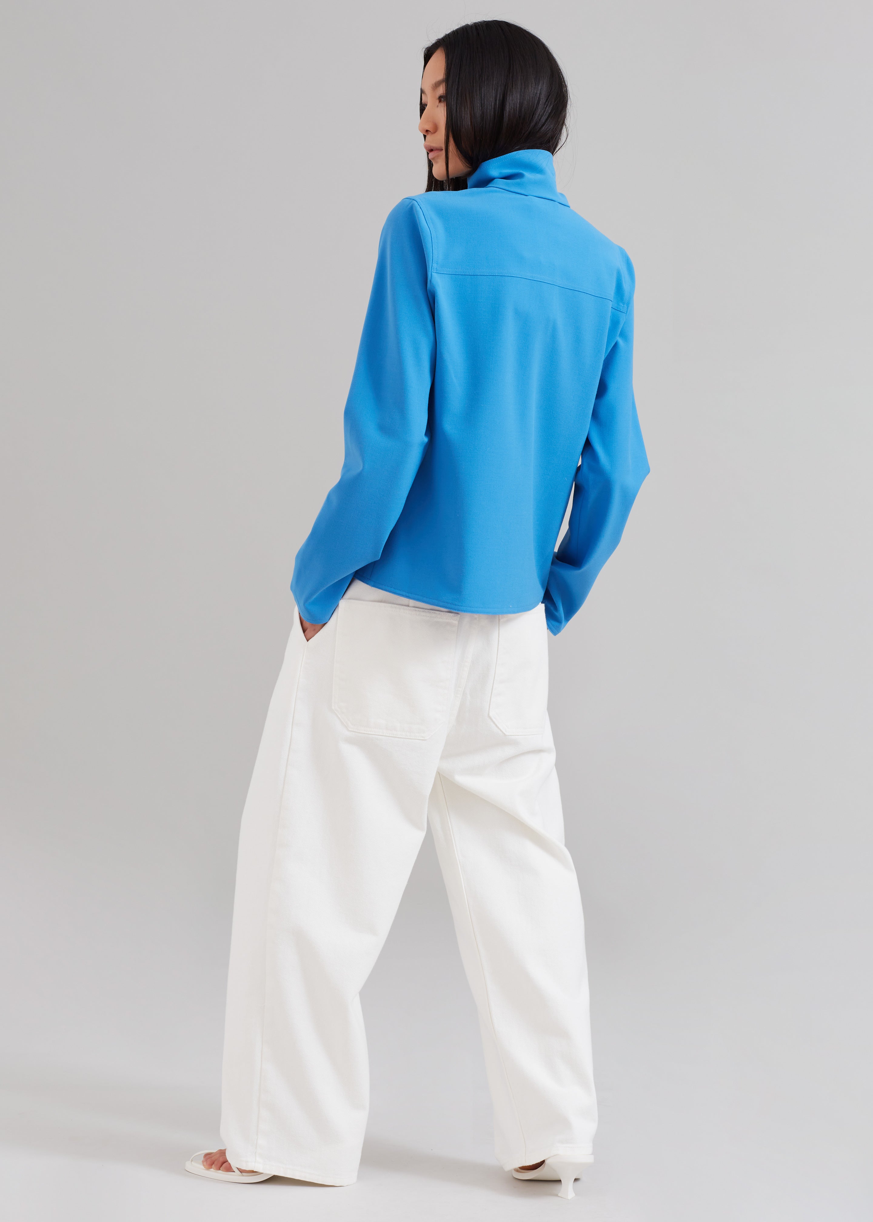 Nanushka Vivia Funnel Neck Top - Electric Blue - 8