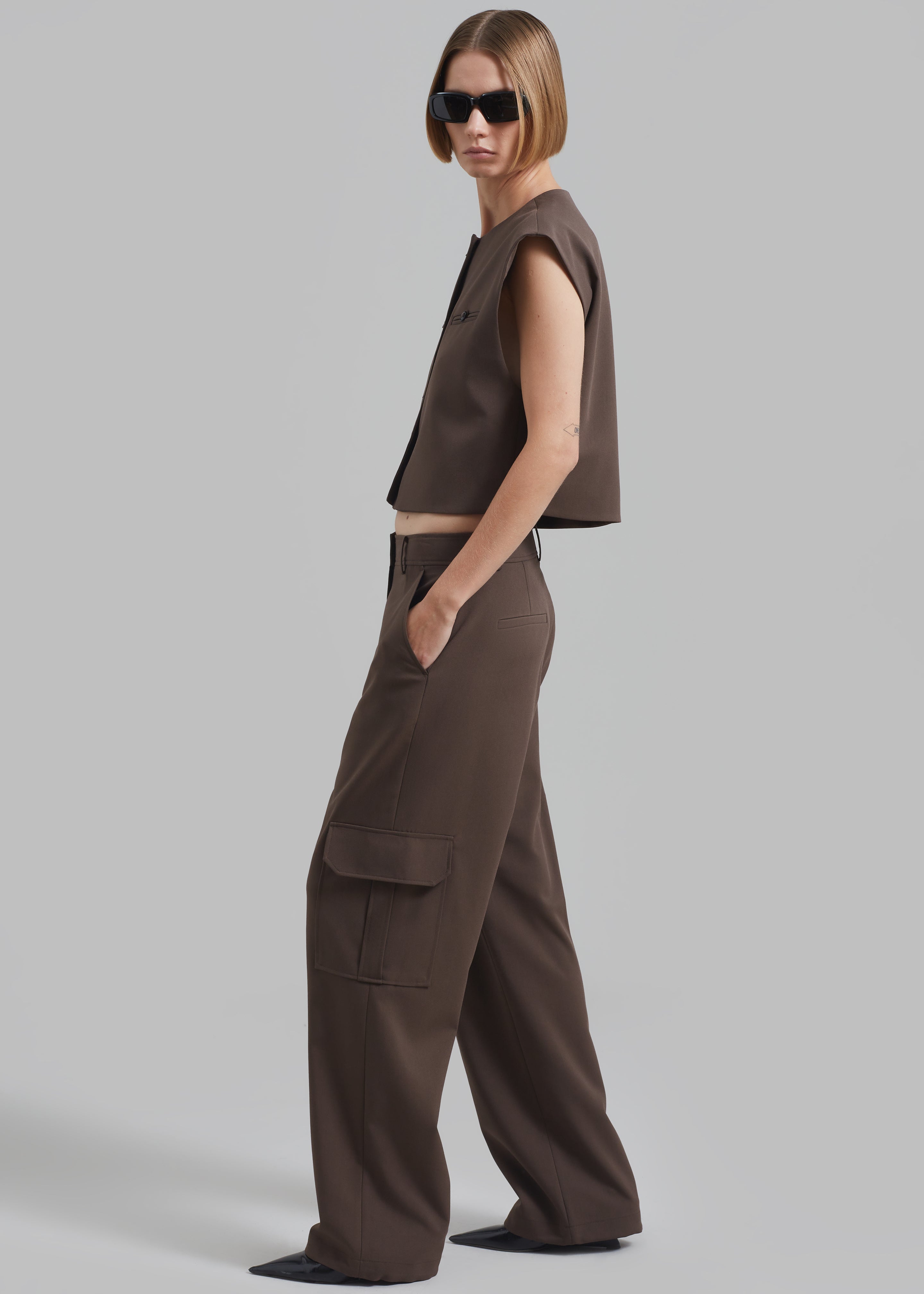 Narci Cargo Pants - Brown - 1