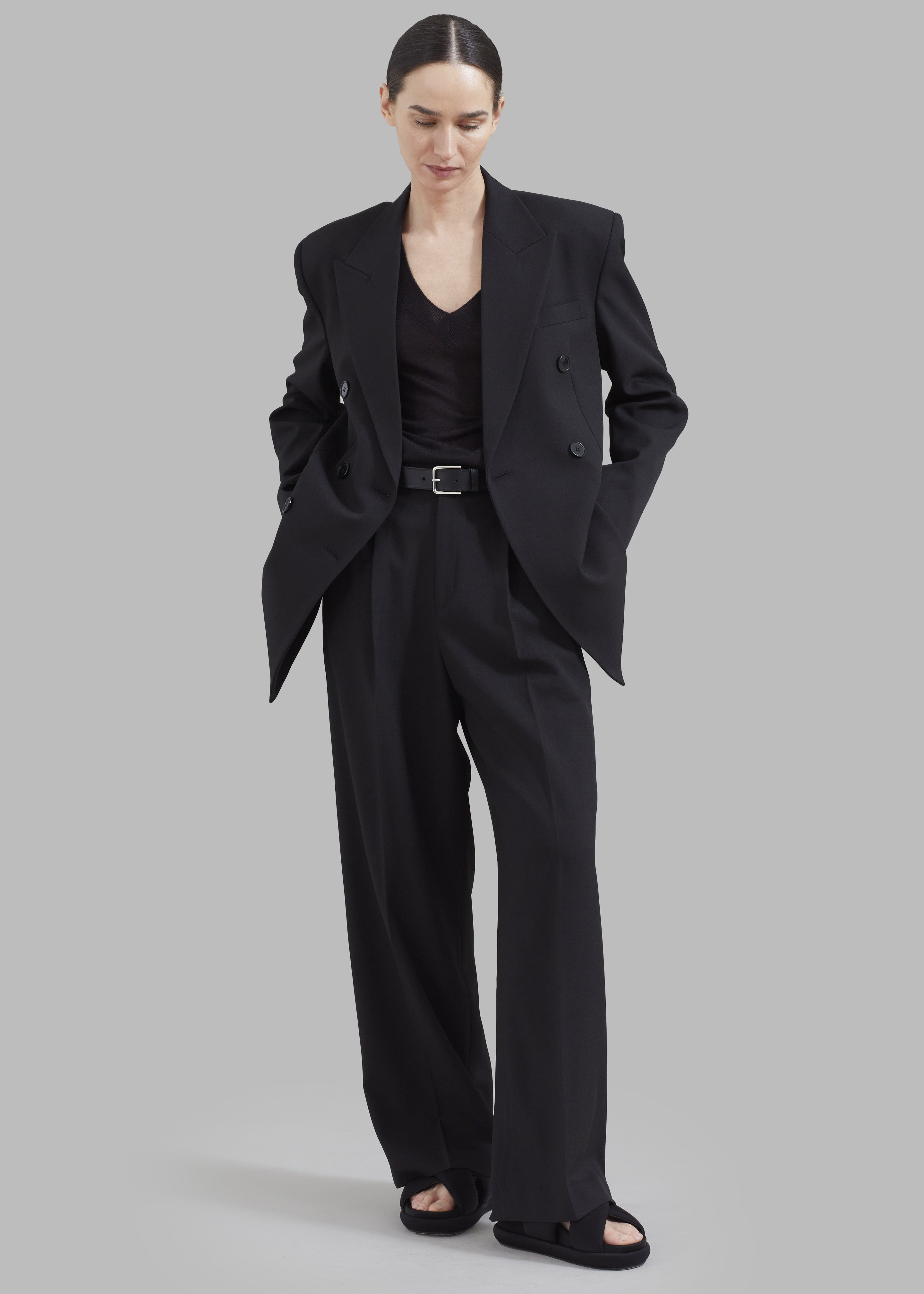 Nessi Double Breasted Blazer - Black - 5
