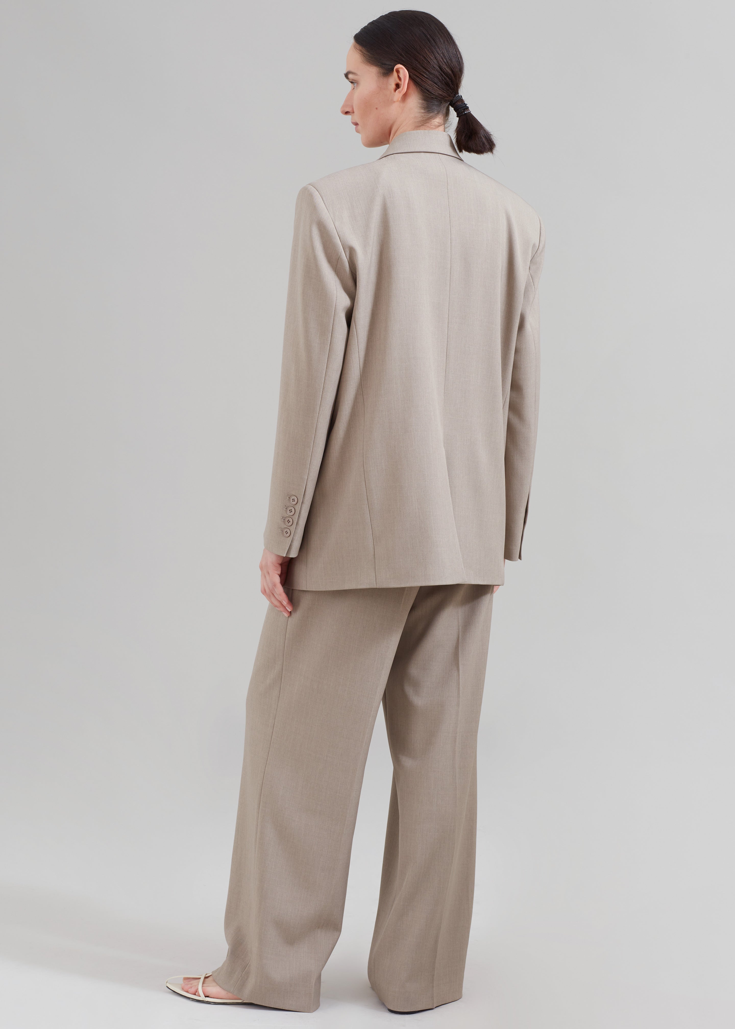 Nessi Double Breasted Blazer - Taupe - 10