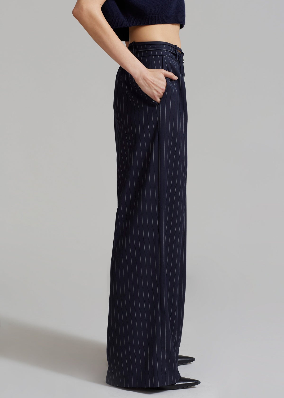 Noor Wide Pants - Navy Pinstripe - 7