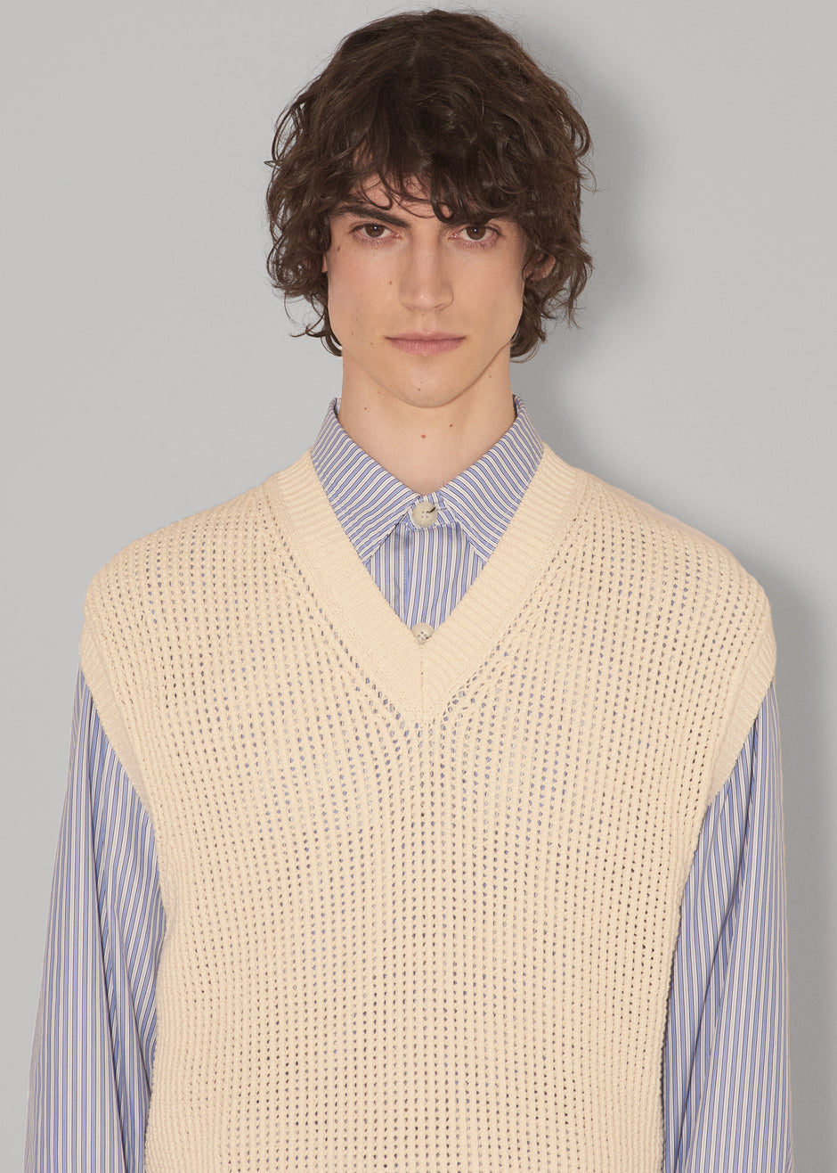 Nanushka Zebe V-Neck Vest - Open Stitch - 1
