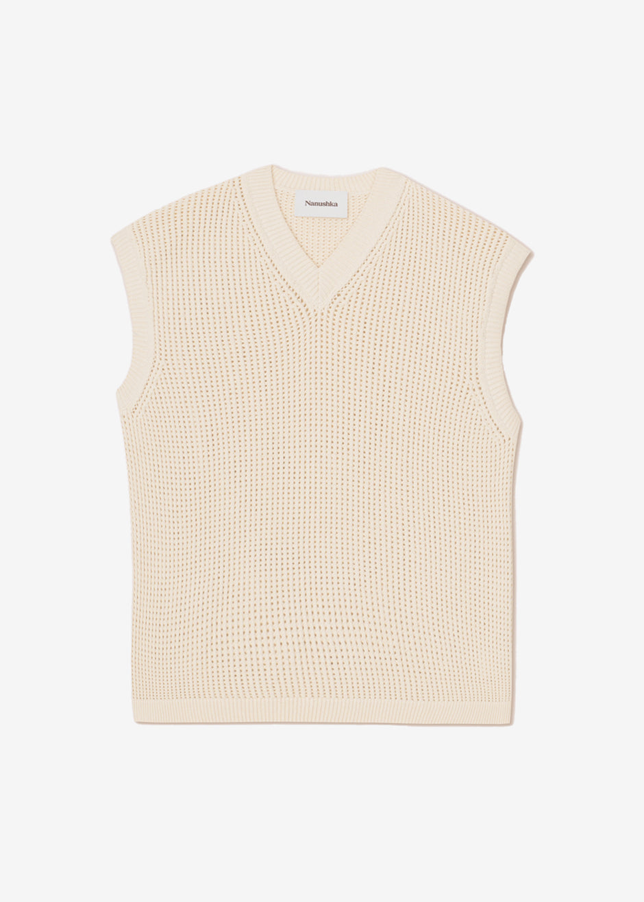Nanushka Zebe V-Neck Vest - Open Stitch - 5