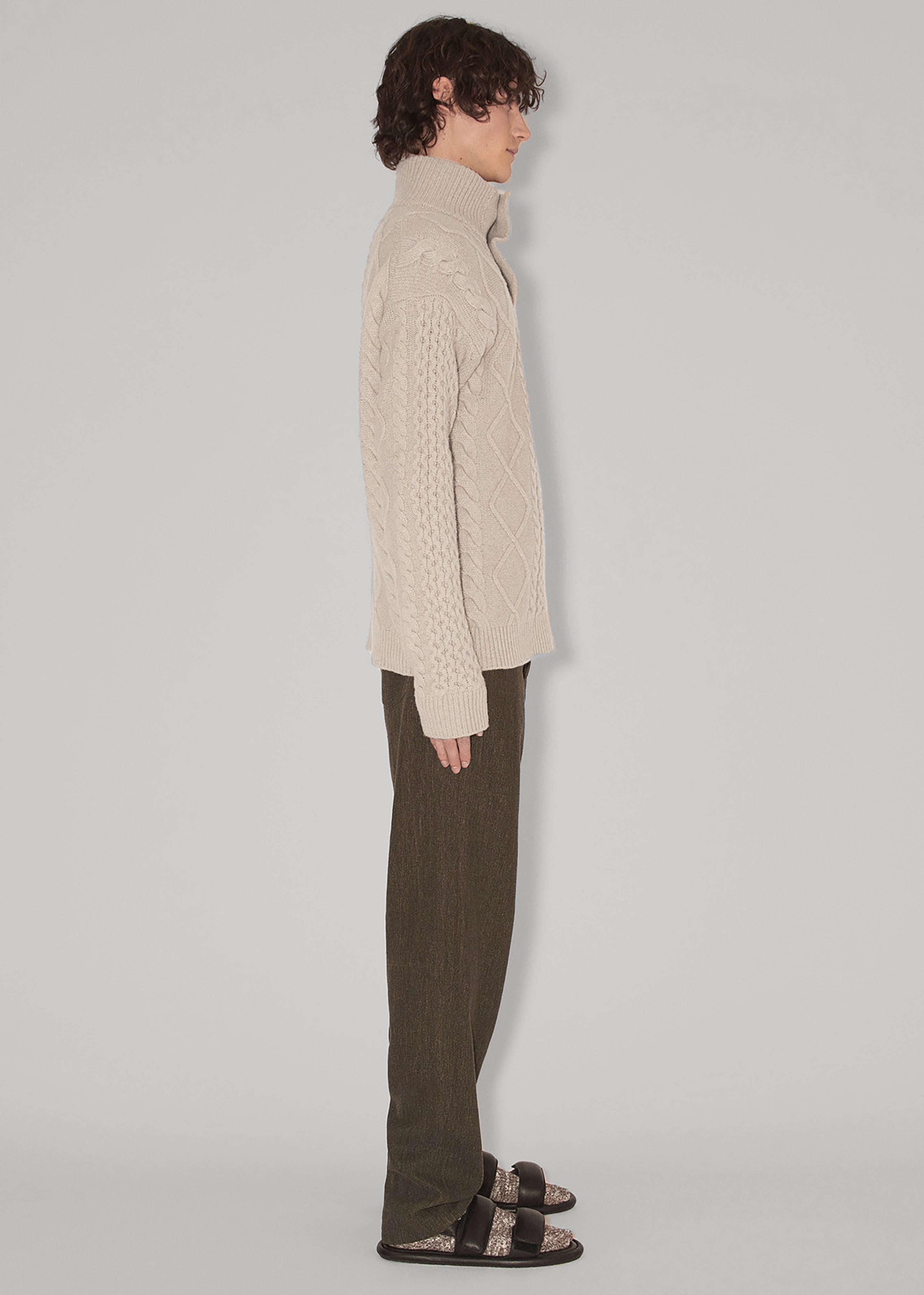 Nanushka Batu Cable Knit Cashmere Jumper - Clay - 6