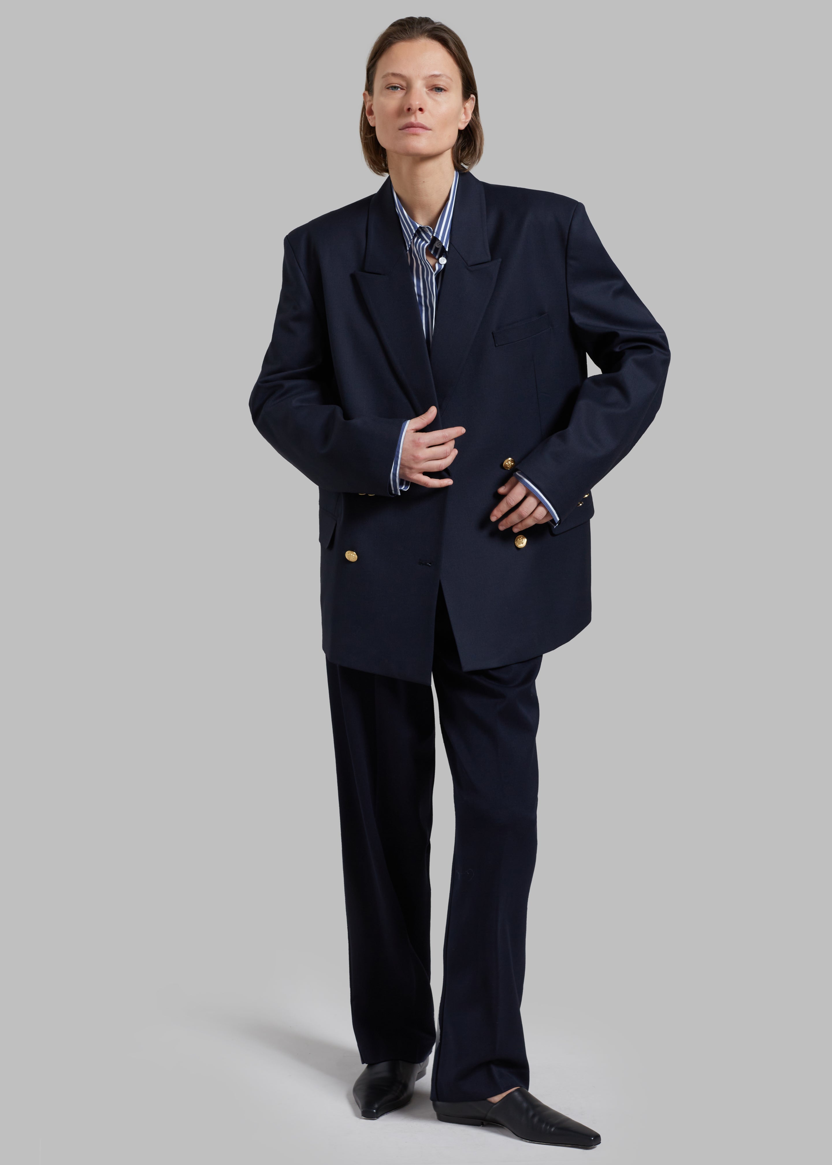 Oline Double Breasted Blazer - Dark Navy - 7
