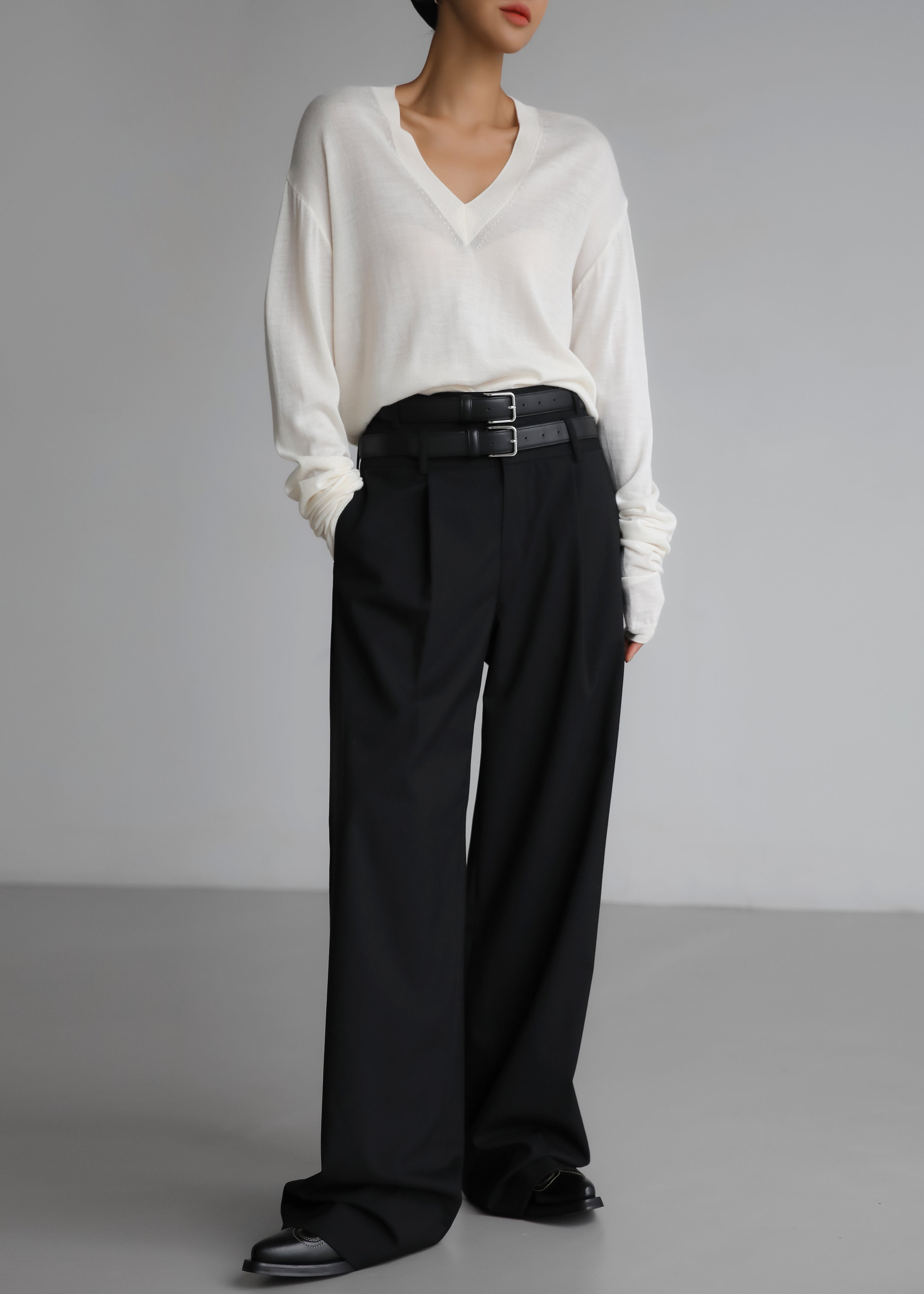 Olwen Pintuck Trousers - Black - 6
