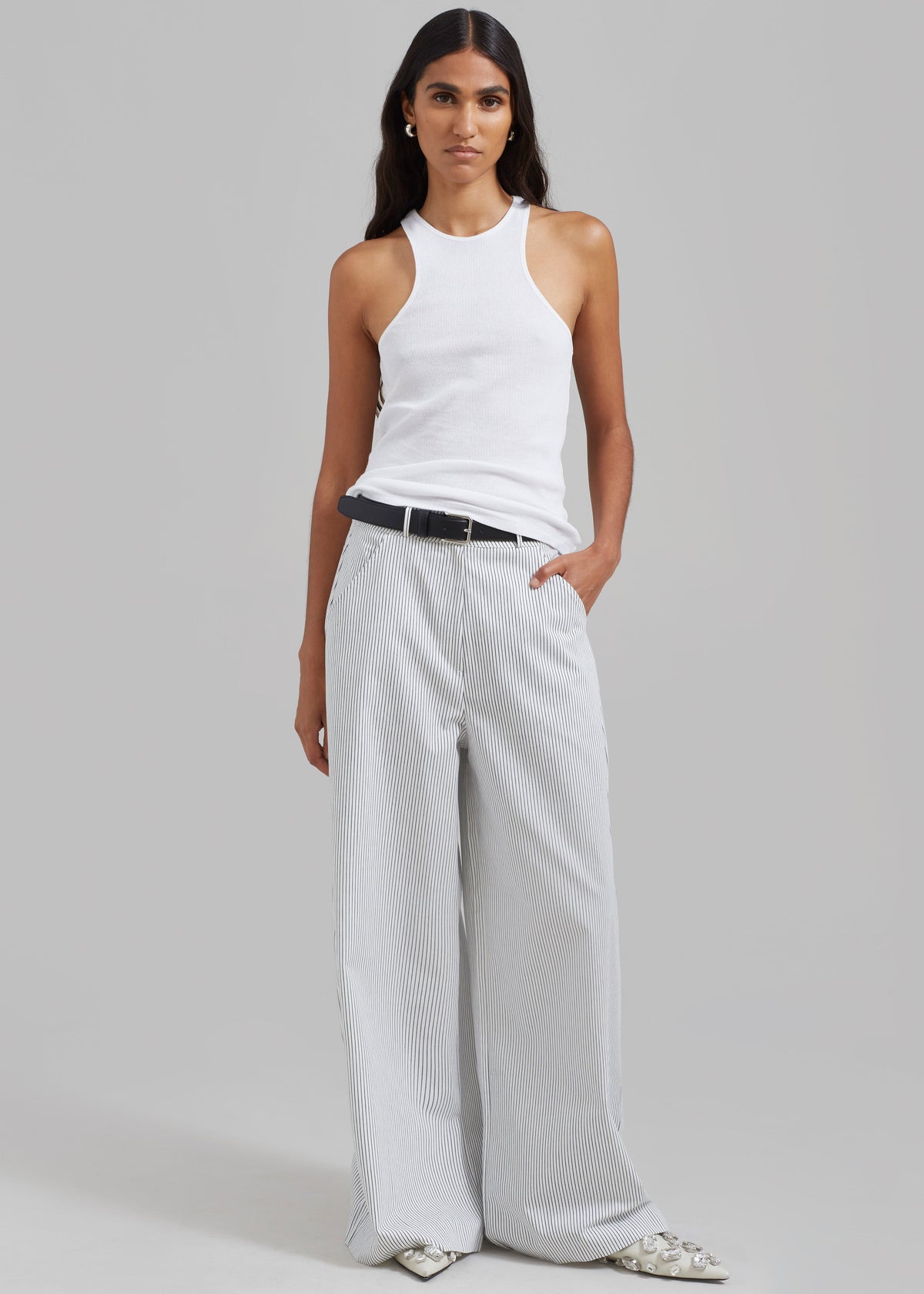 Ophelia Rib Tank Top - White - 3