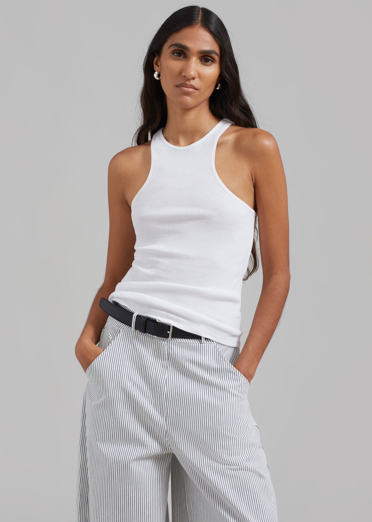 Ophelia Rib Tank Top - White - 4