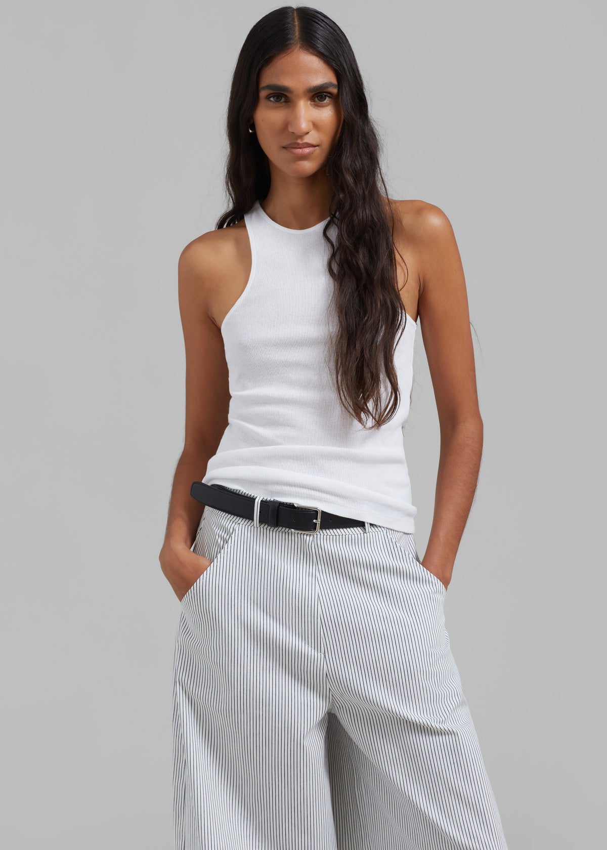 Ophelia Rib Tank Top - White - 1