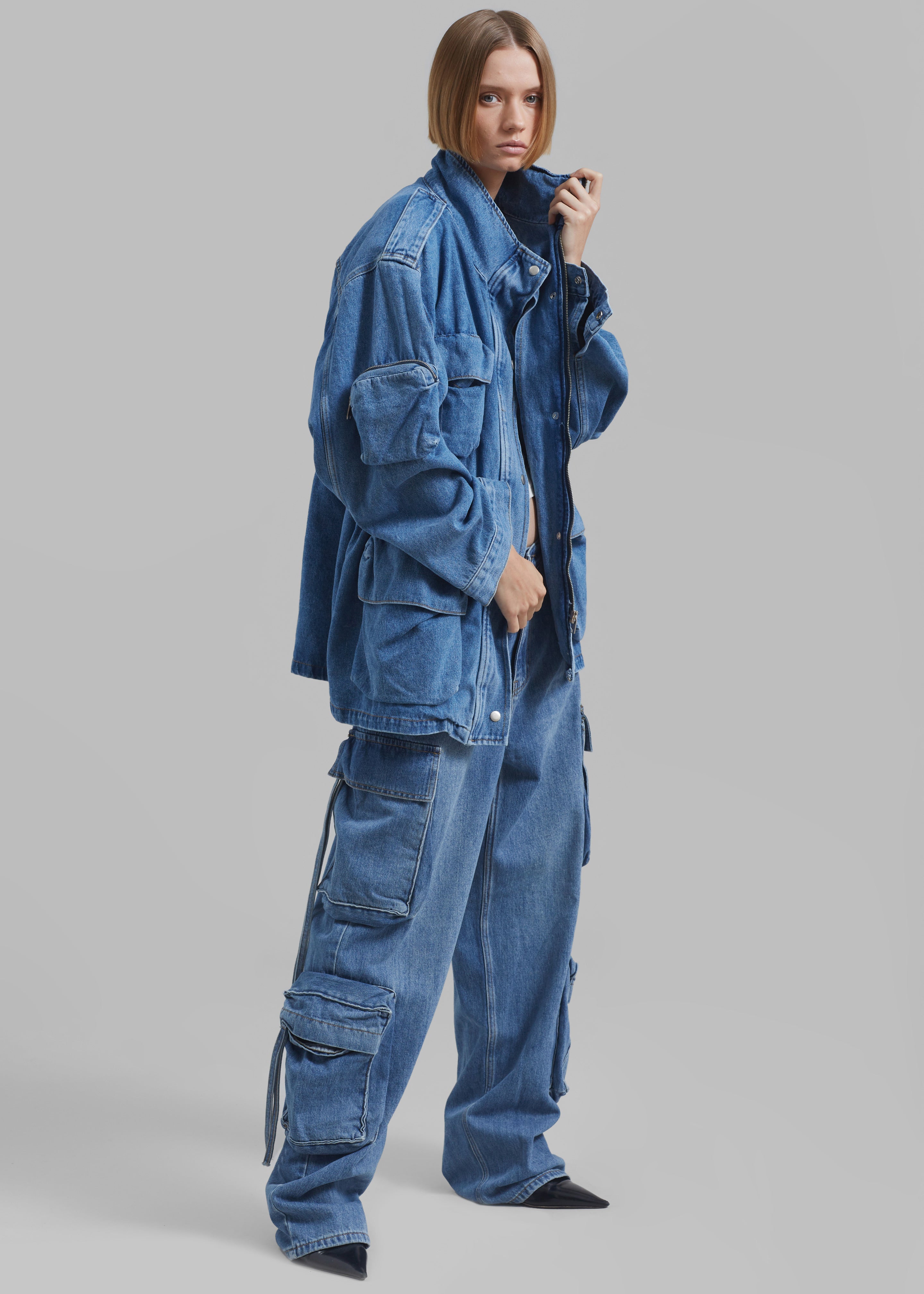 Parker Denim Cargo Pants - Medium Wash - 7