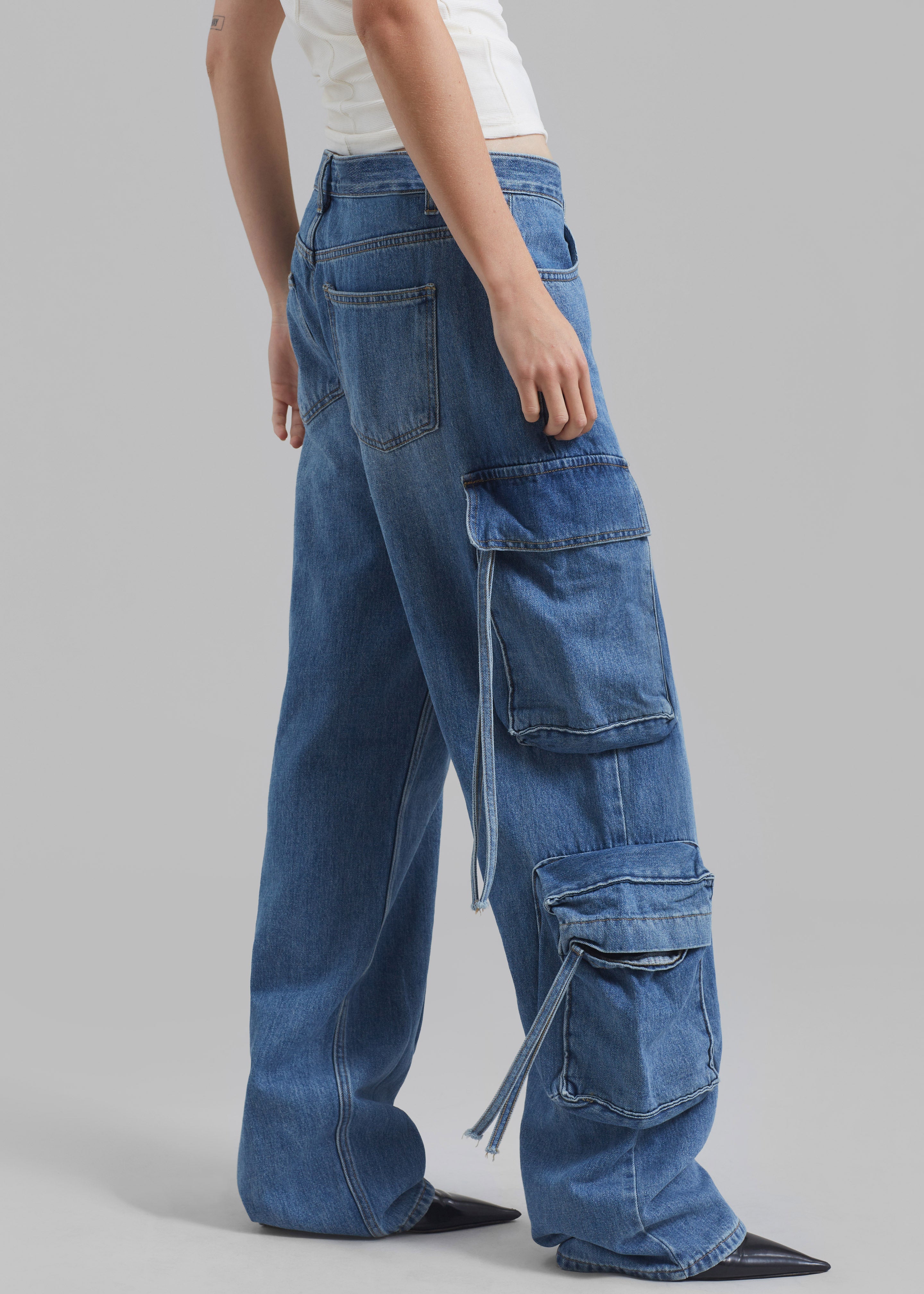 Parker Denim Cargo Pants - Medium Wash - 6