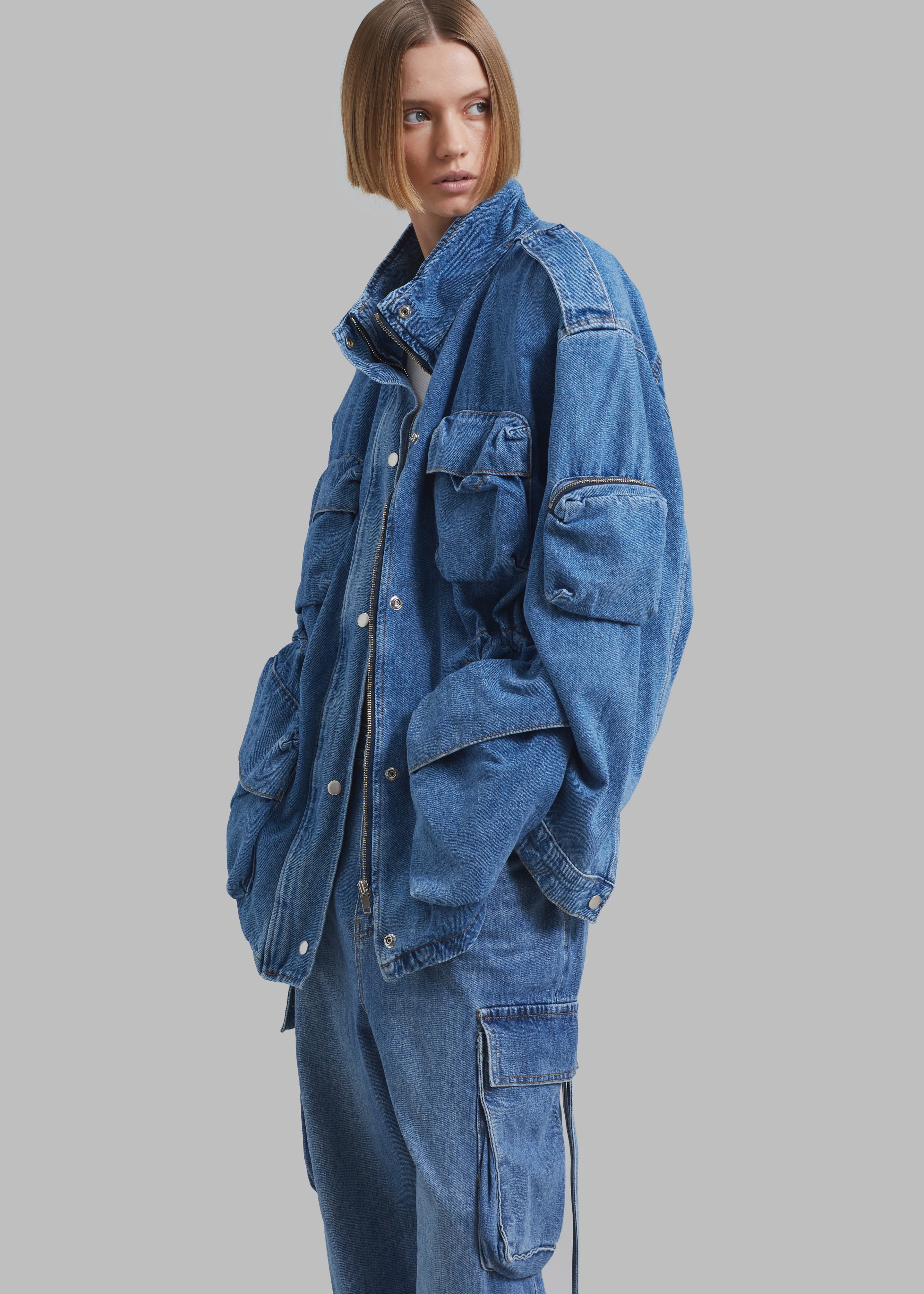 Hooded Trucker Jacket - Medium Wash