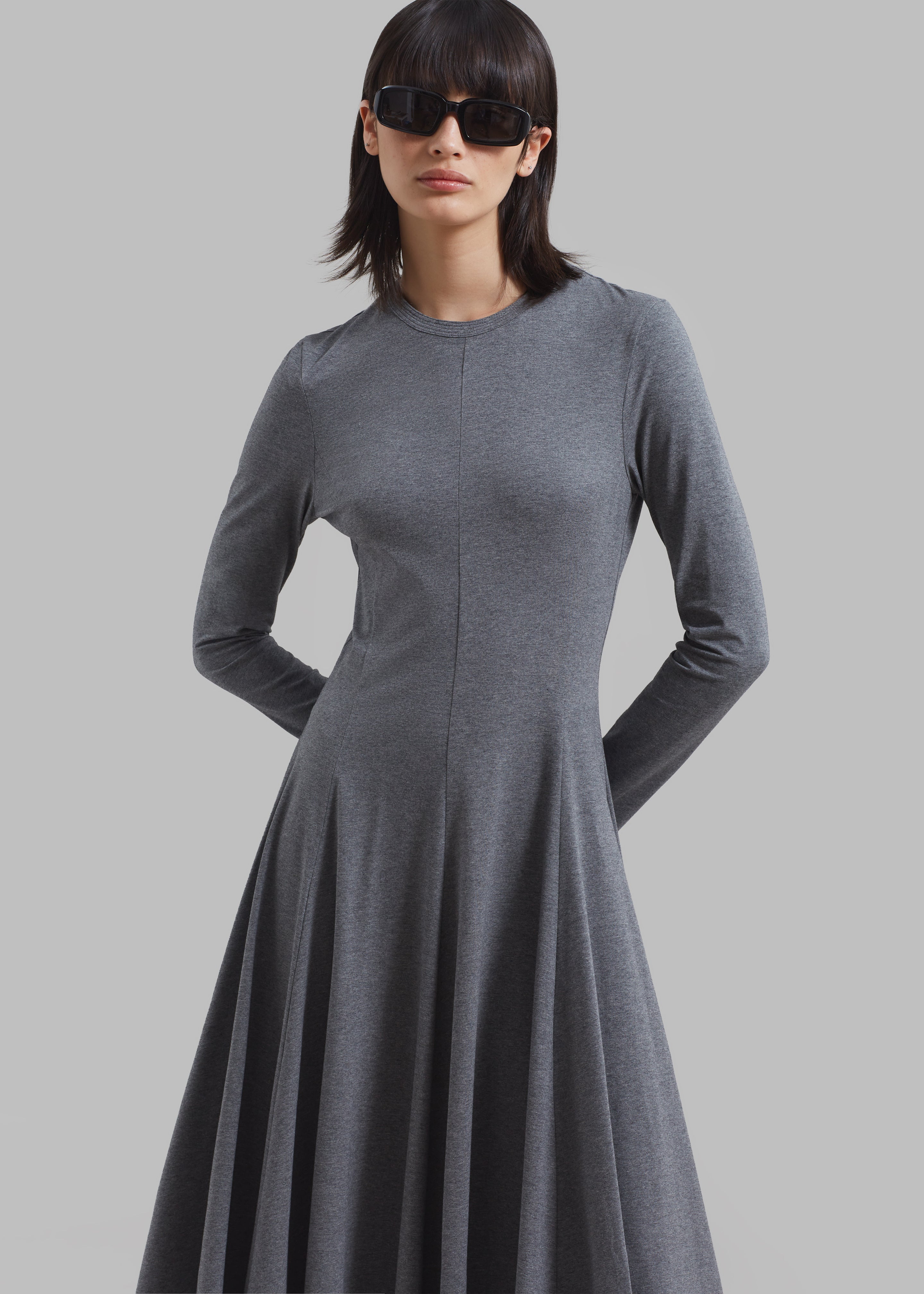 3.1 Phillip Lim Jersey Flare Dress - Charcoal Melange - 6