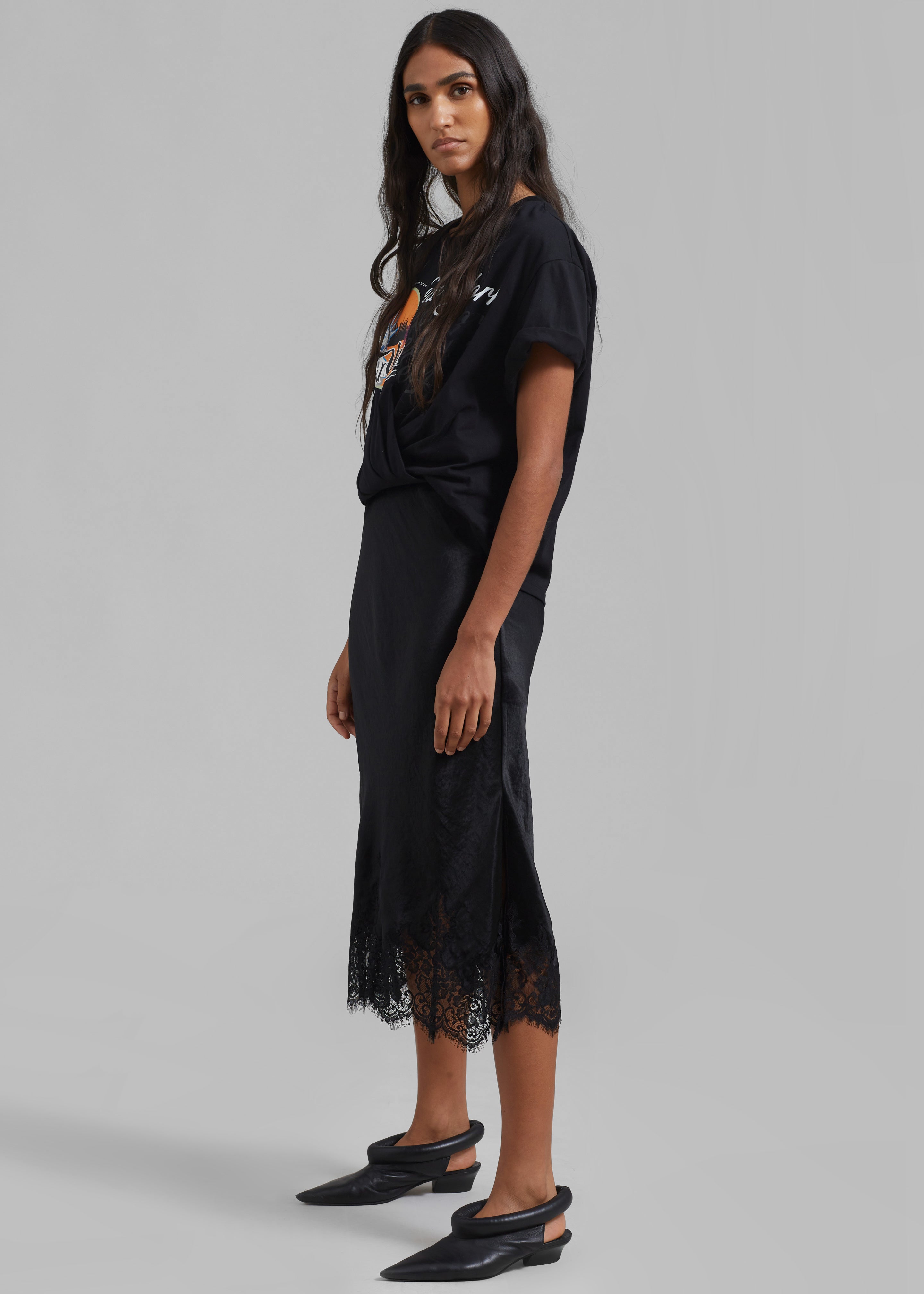 3.1 Phillip Lim We Are NY Twist T-Shirt Slip Dress - Black Multi - 3