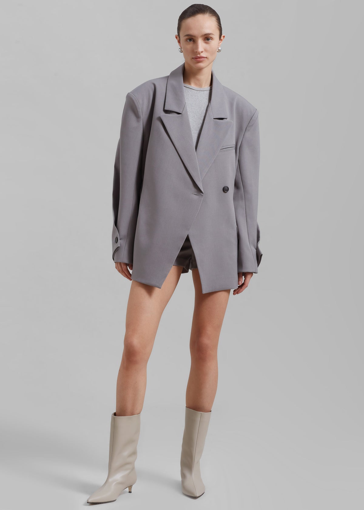 Pia Boxy Blazer - Grey - 8
