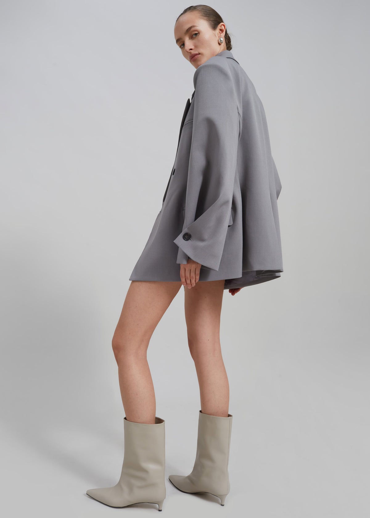 Pia Boxy Blazer - Grey - 2