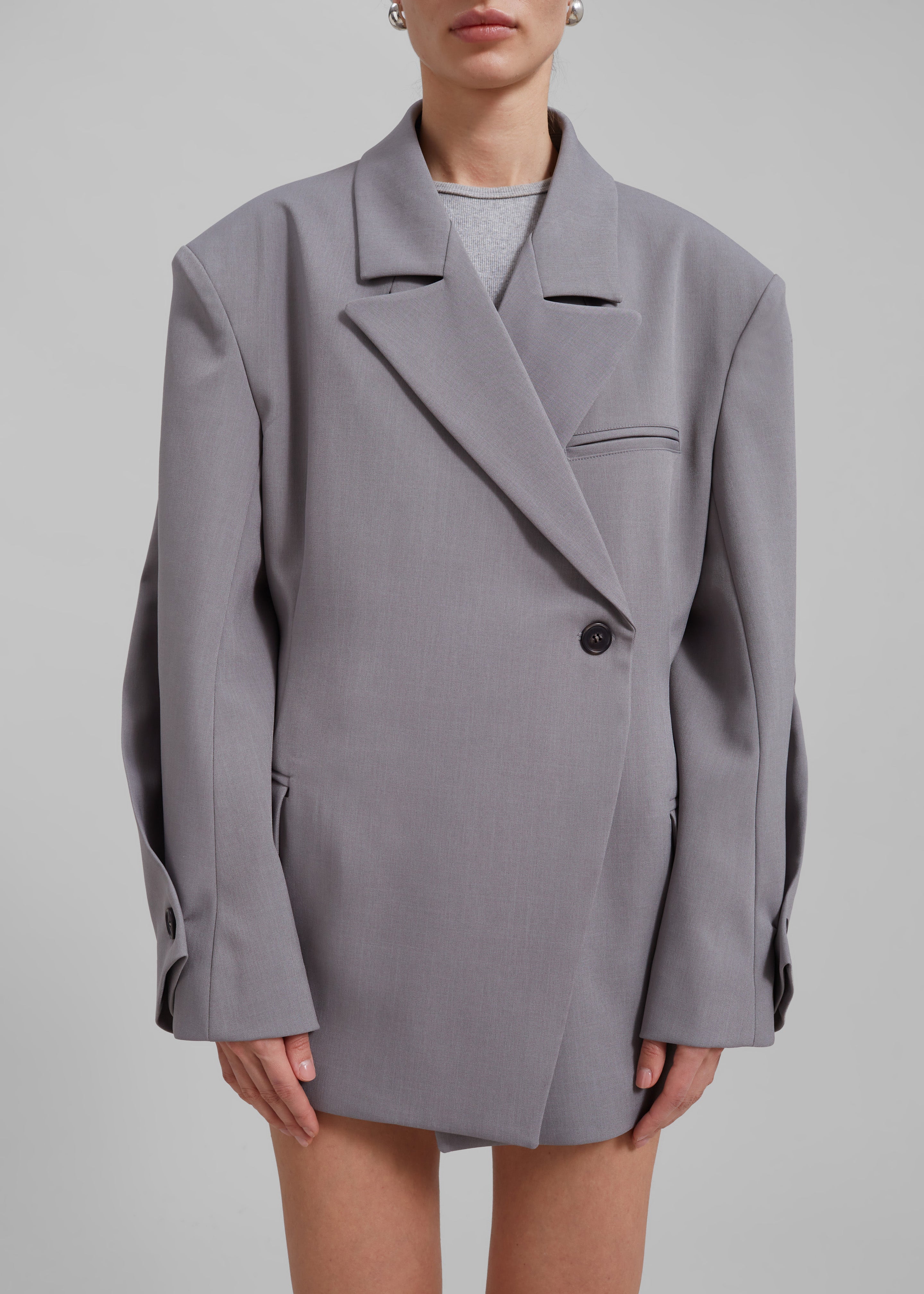 Pia Boxy Blazer - Grey - 5