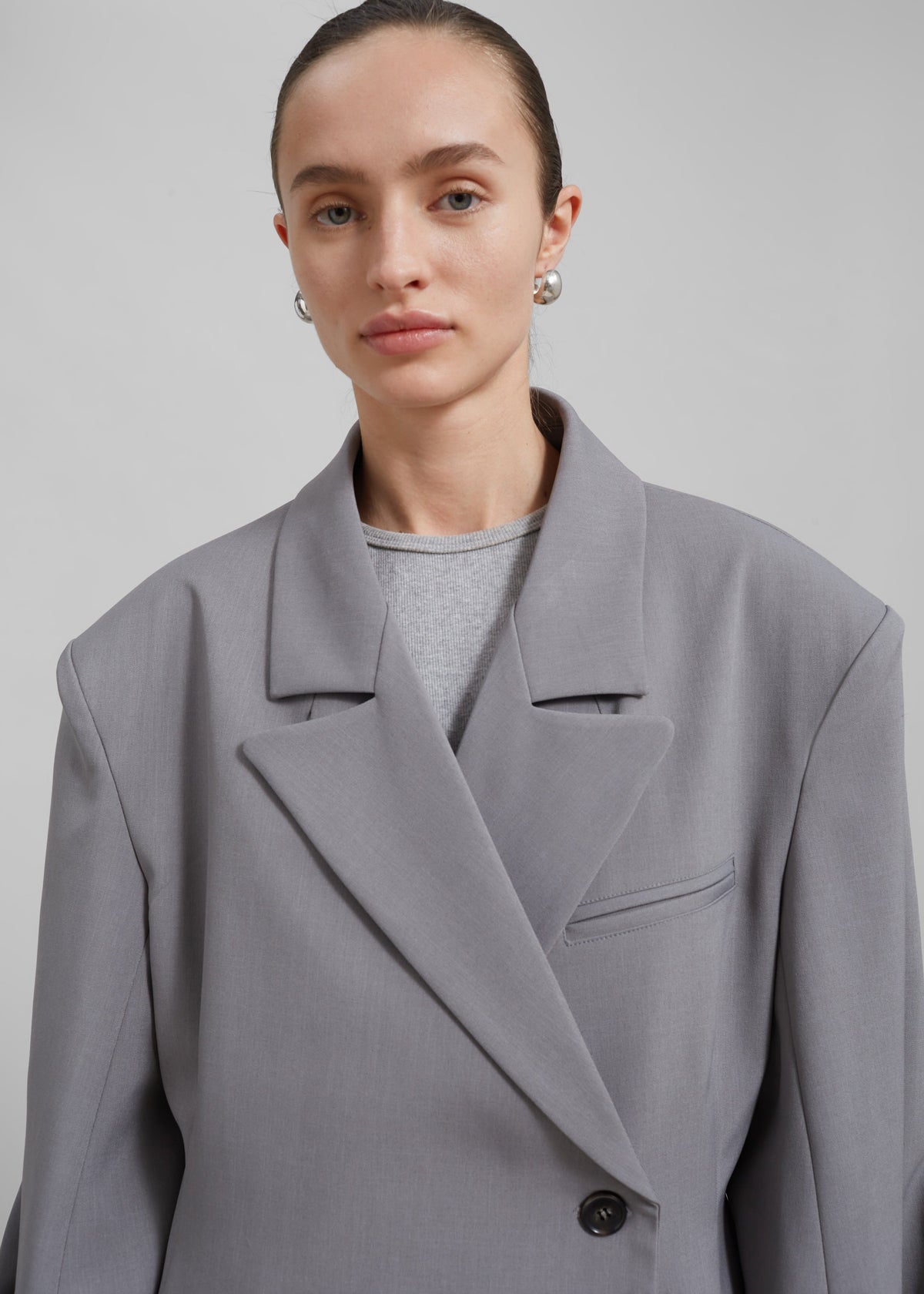 Pia Boxy Blazer - Grey - 7