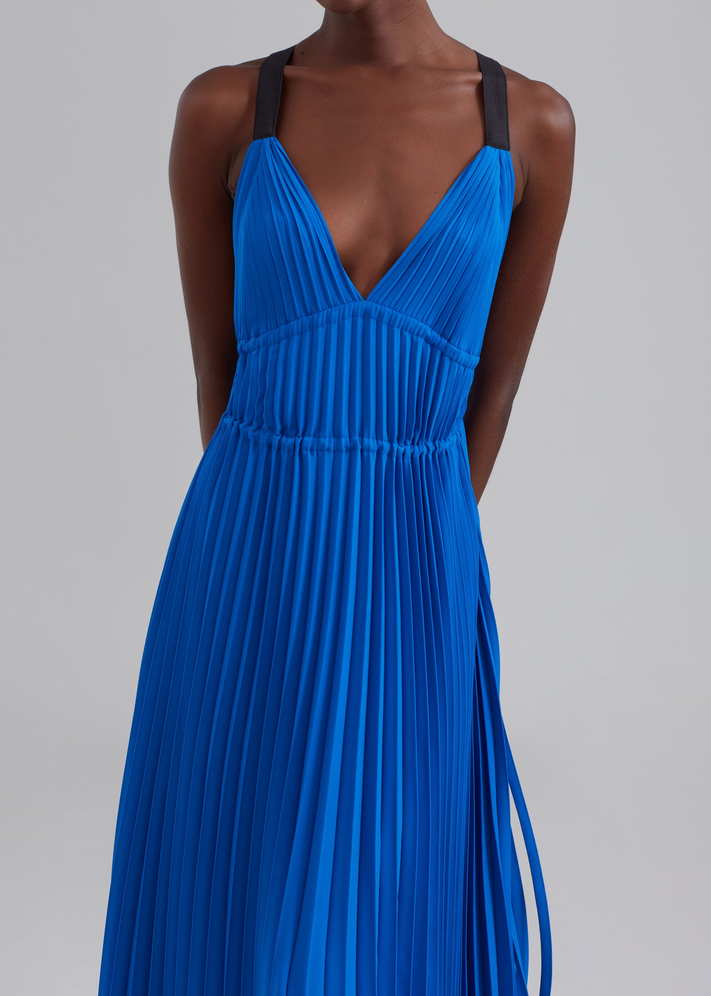 Proenza Schouler White Label Broomstick Pleated Tank Dress - Cerulean - 4