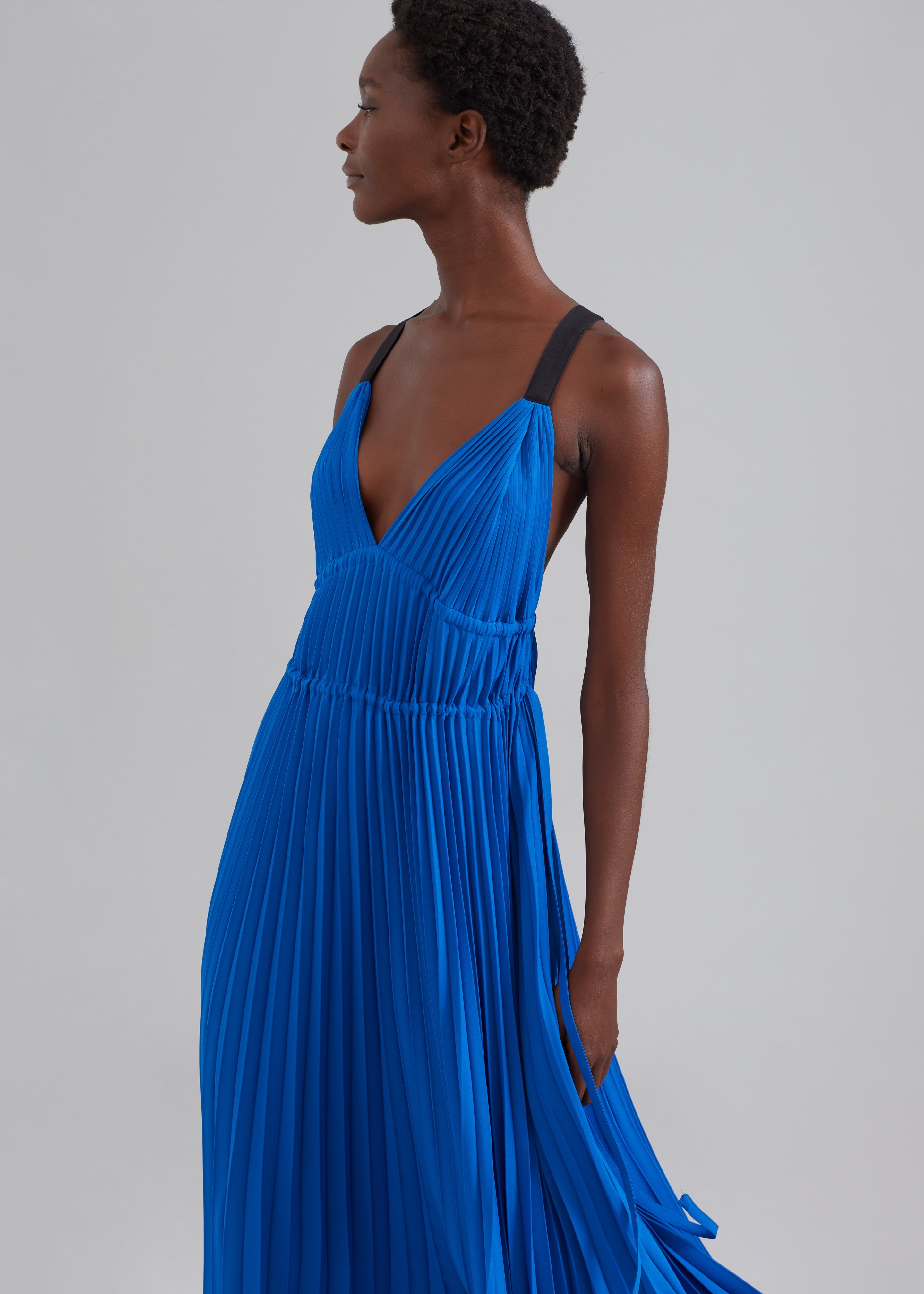 Proenza Schouler White Label Broomstick Pleated Tank Dress - Cerulean - 2