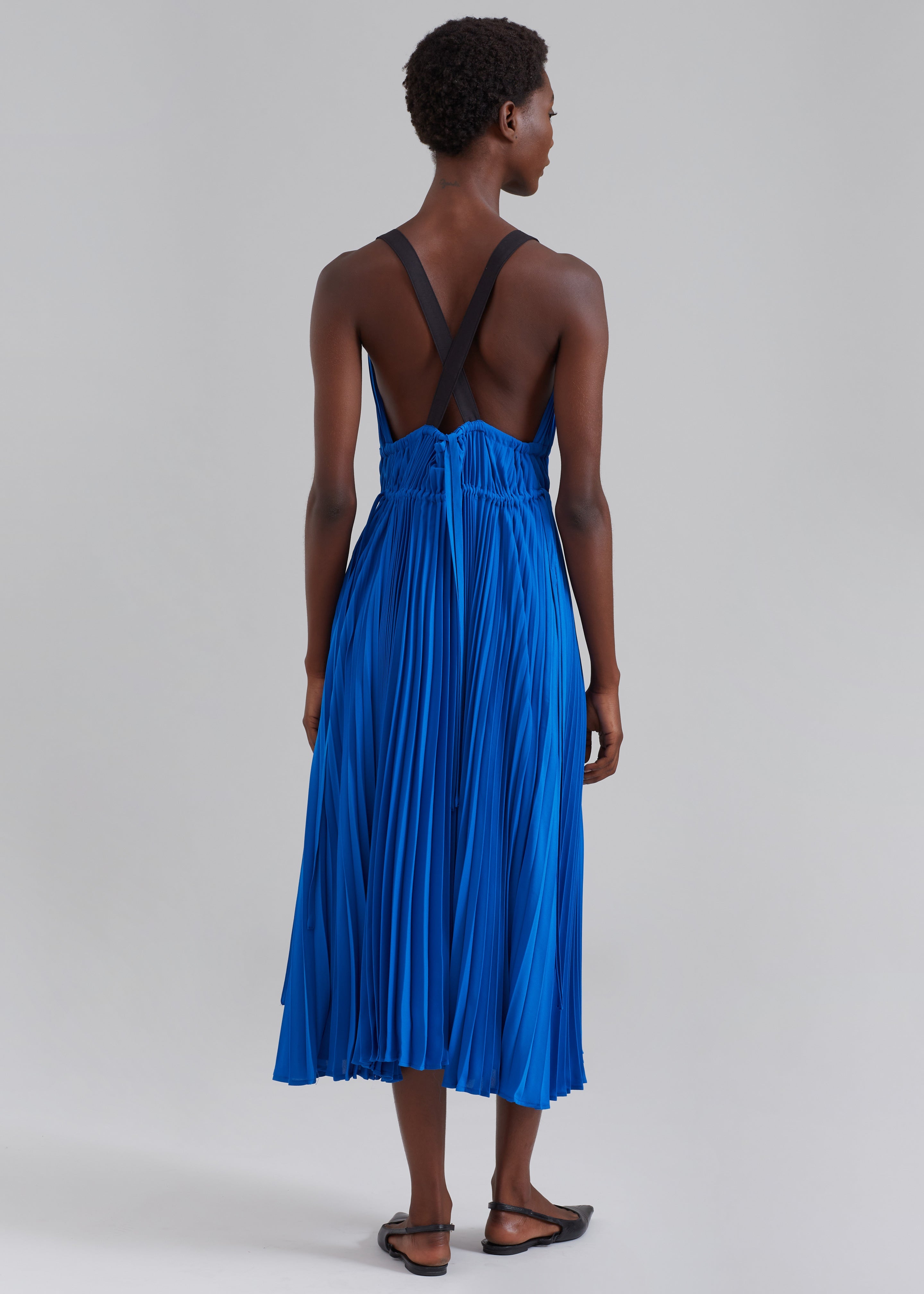 Proenza Schouler White Label Broomstick Pleated Tank Dress - Cerulean - 6