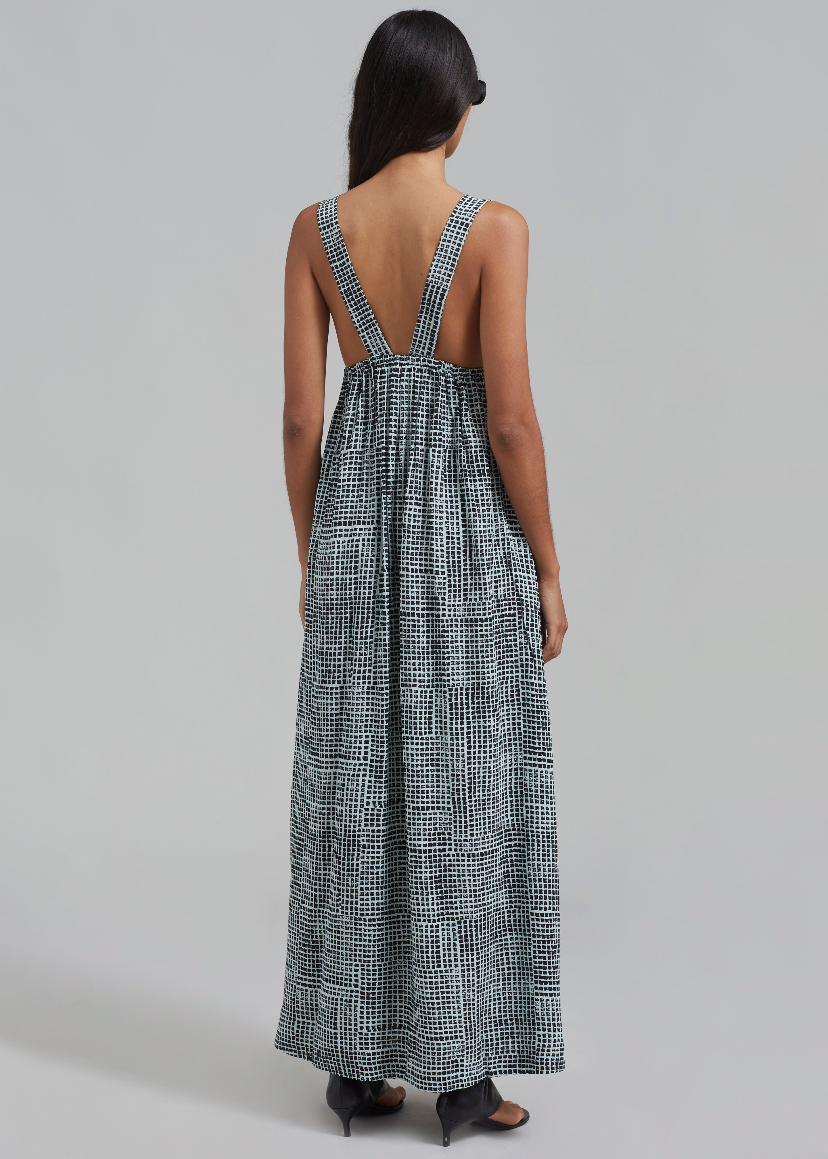 Proenza Schouler White Label Viscose Flou Wrap Dress - Black/Paper Mint - 9