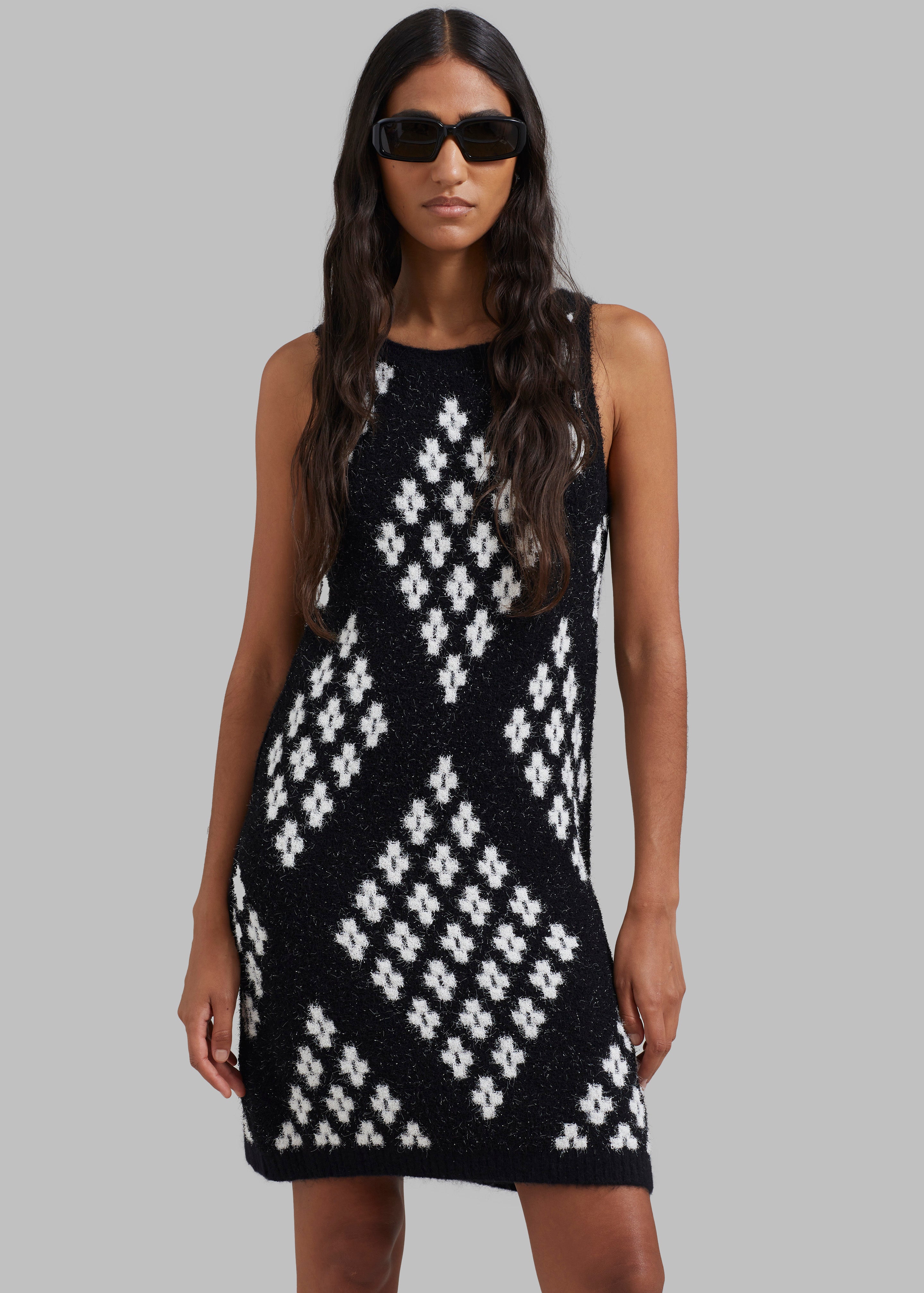 3.1 Phillip Lim Argyle Jacquard Sleeveless Mini Dress - Black Multi - 4