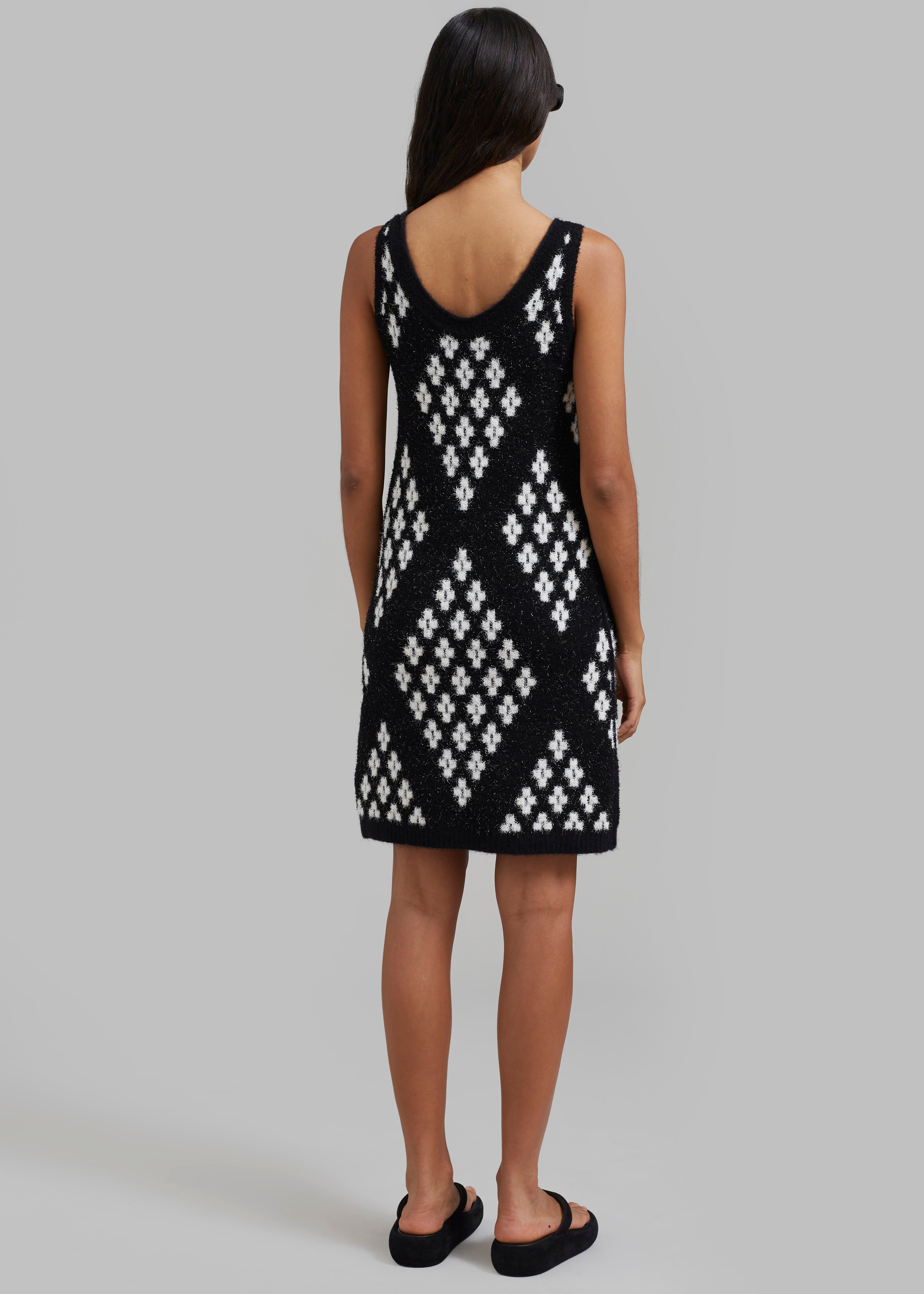 3.1 Phillip Lim Argyle Jacquard Sleeveless Mini Dress - Black Multi - 6