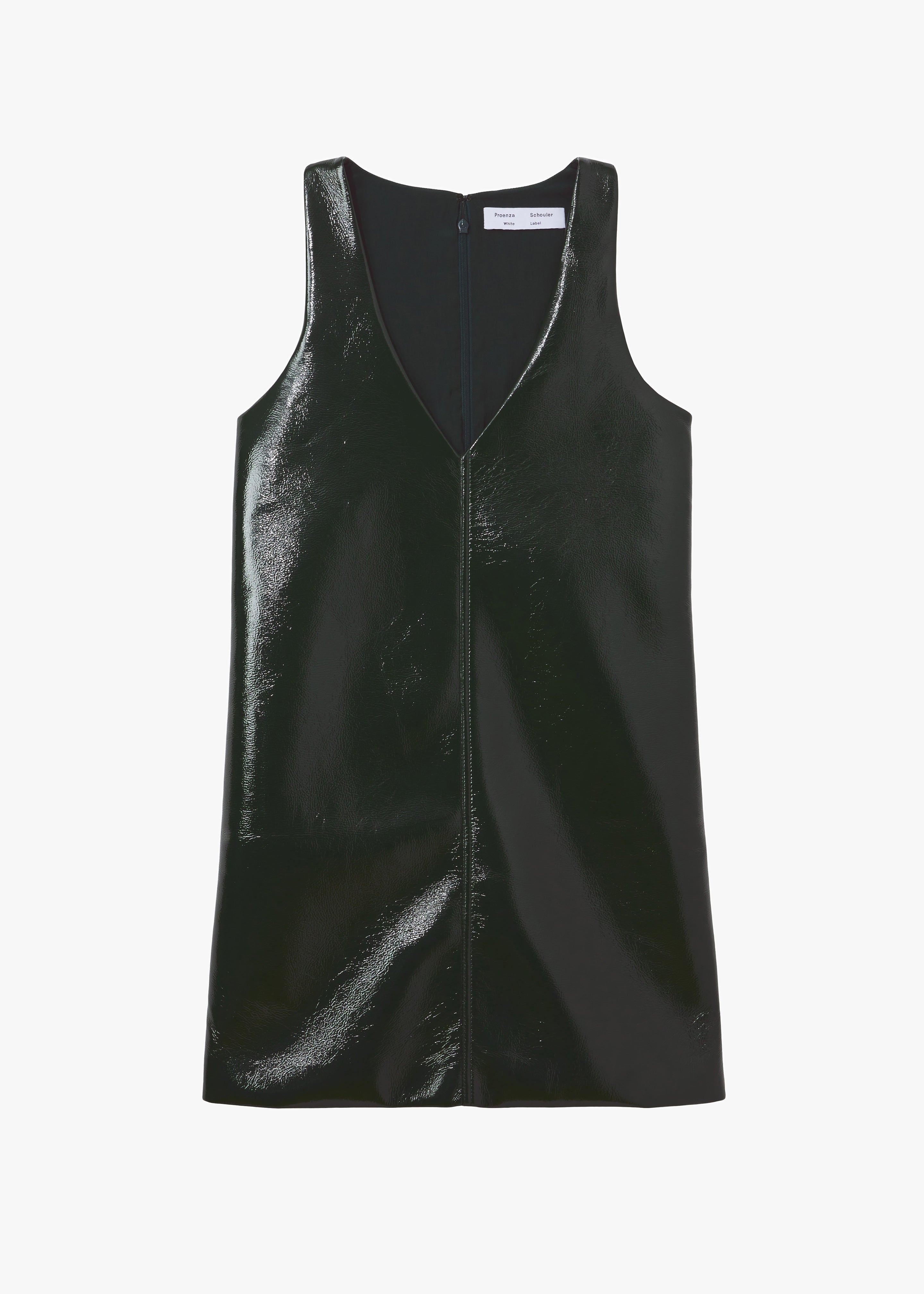 Proenza Schouler White Label Vinyl Shift Dress - Pine - 8