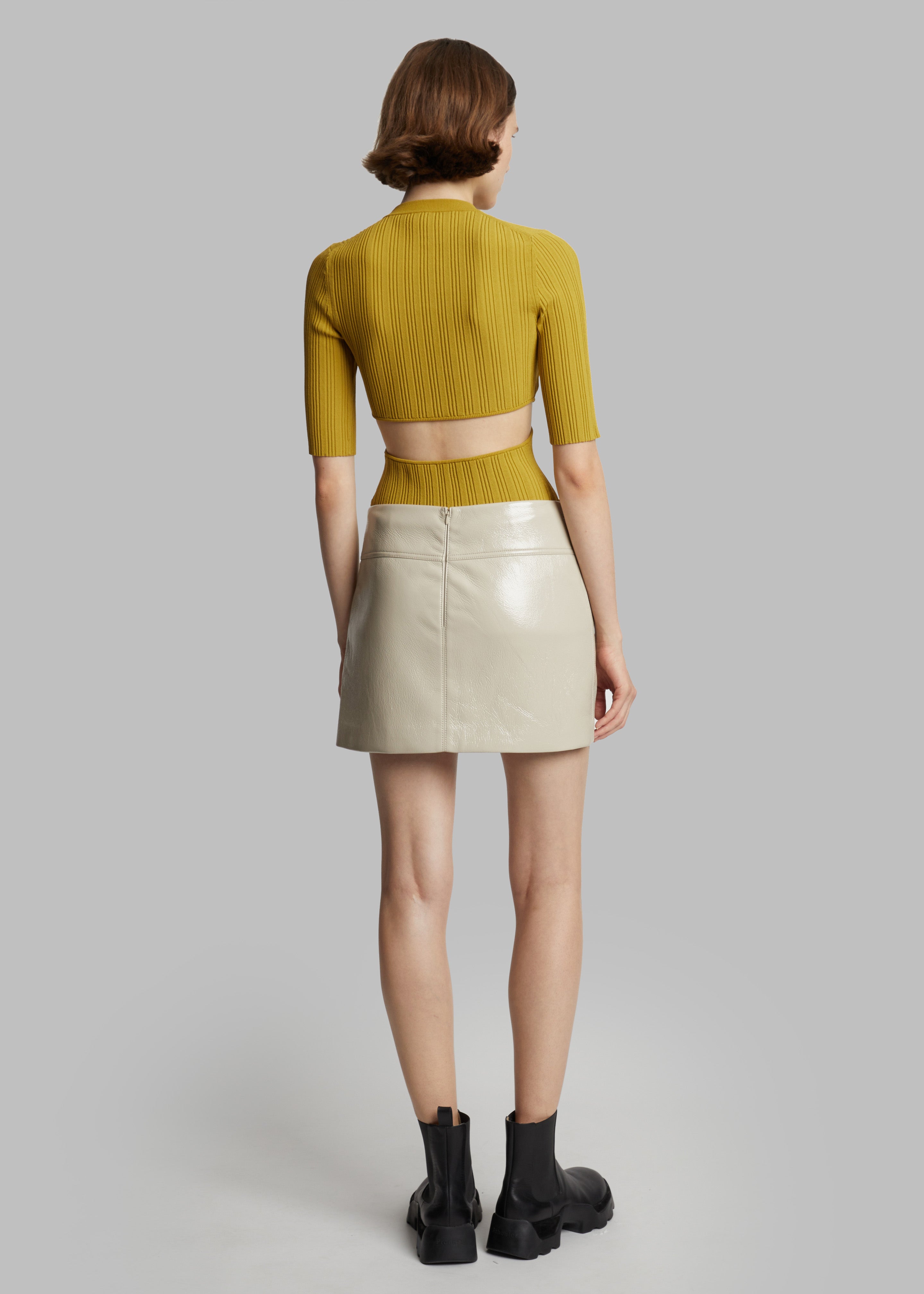 Proenza Schouler White Label Vinyl Mini Skirt - Fawn - 7