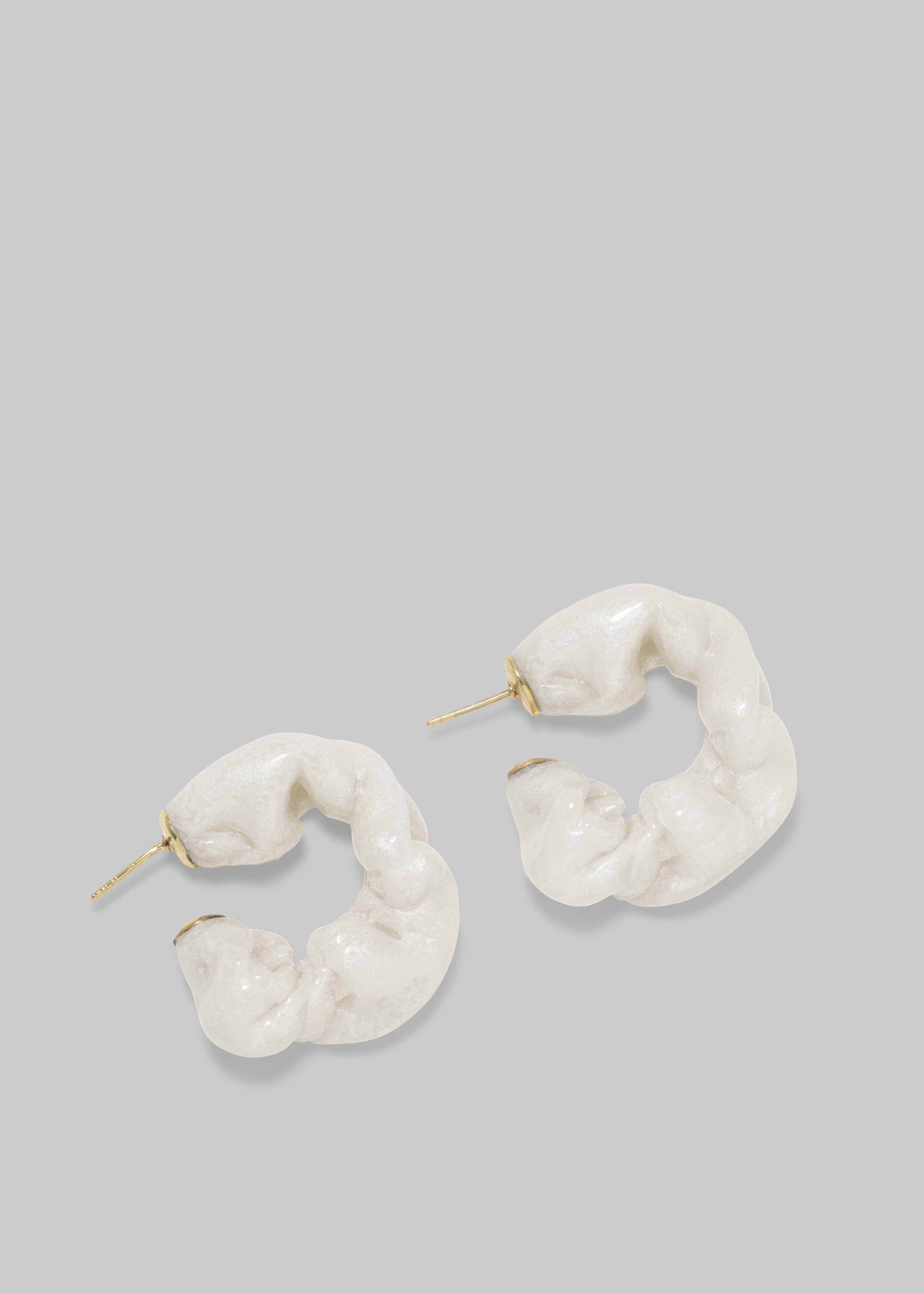 Completedworks Ruffle Bio-Resin Earrings - White - 1
