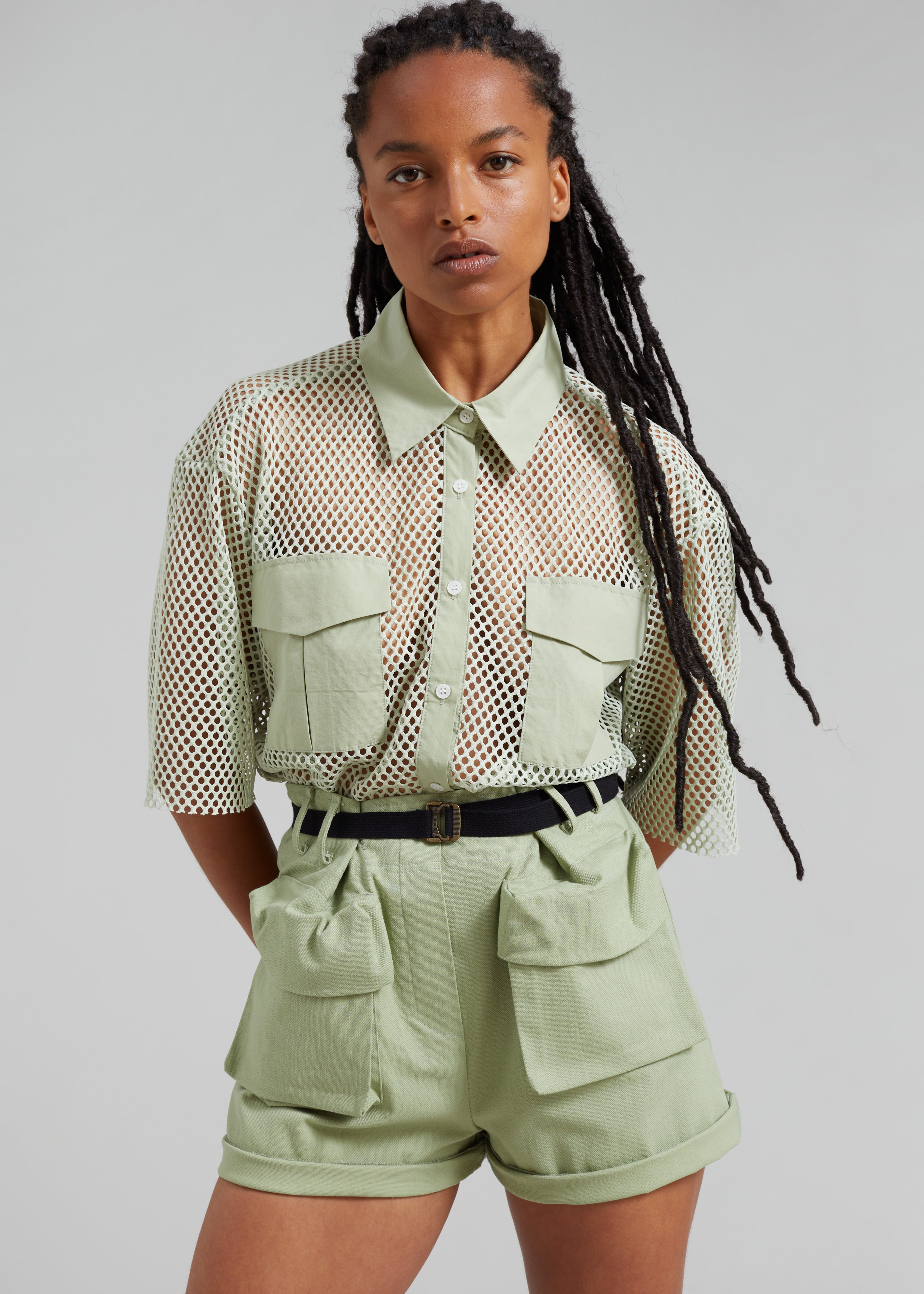 Raye Cargo Shorts - Sage - 3