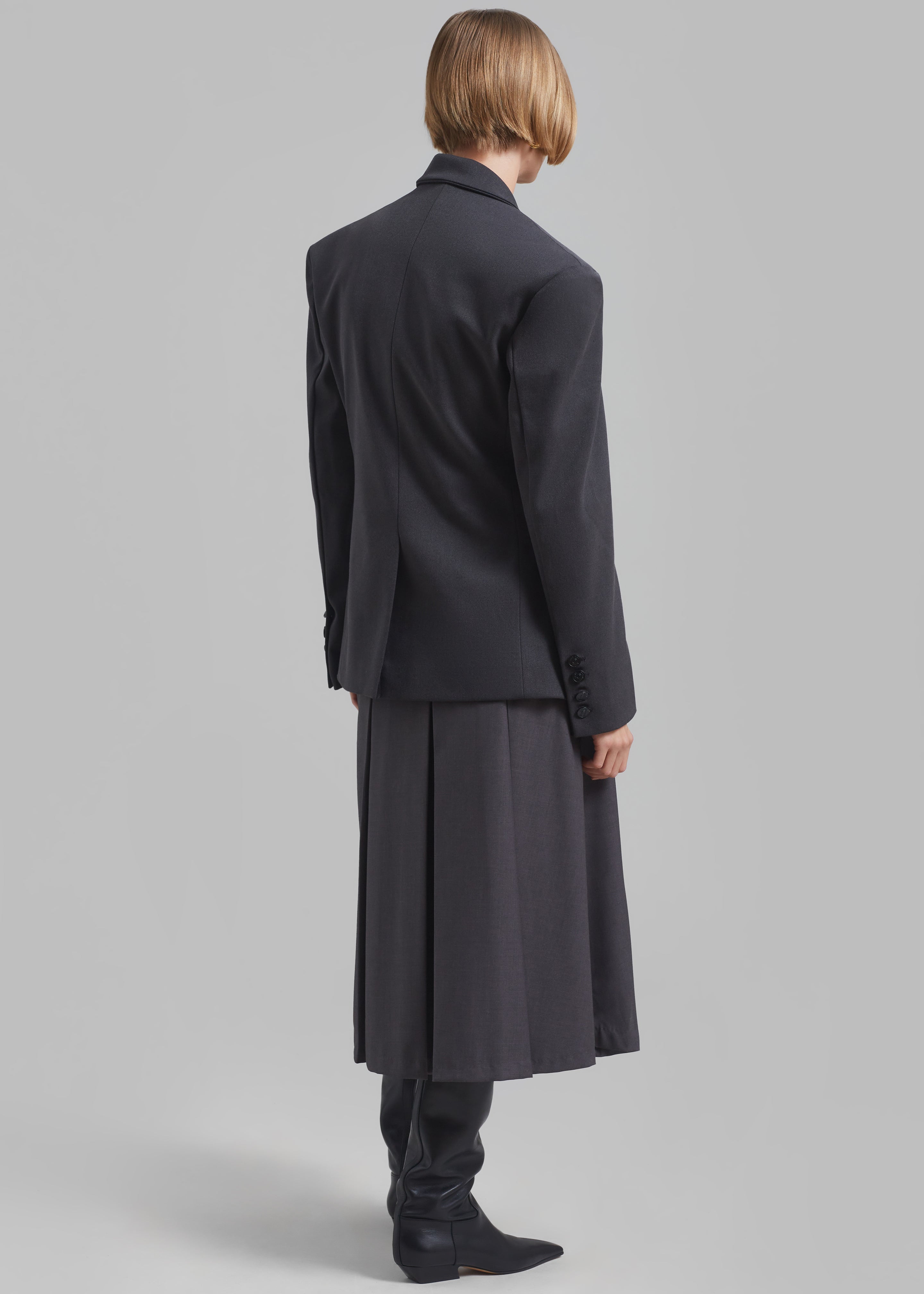 Reagan Boxy Padded Blazer - Charcoal - 8