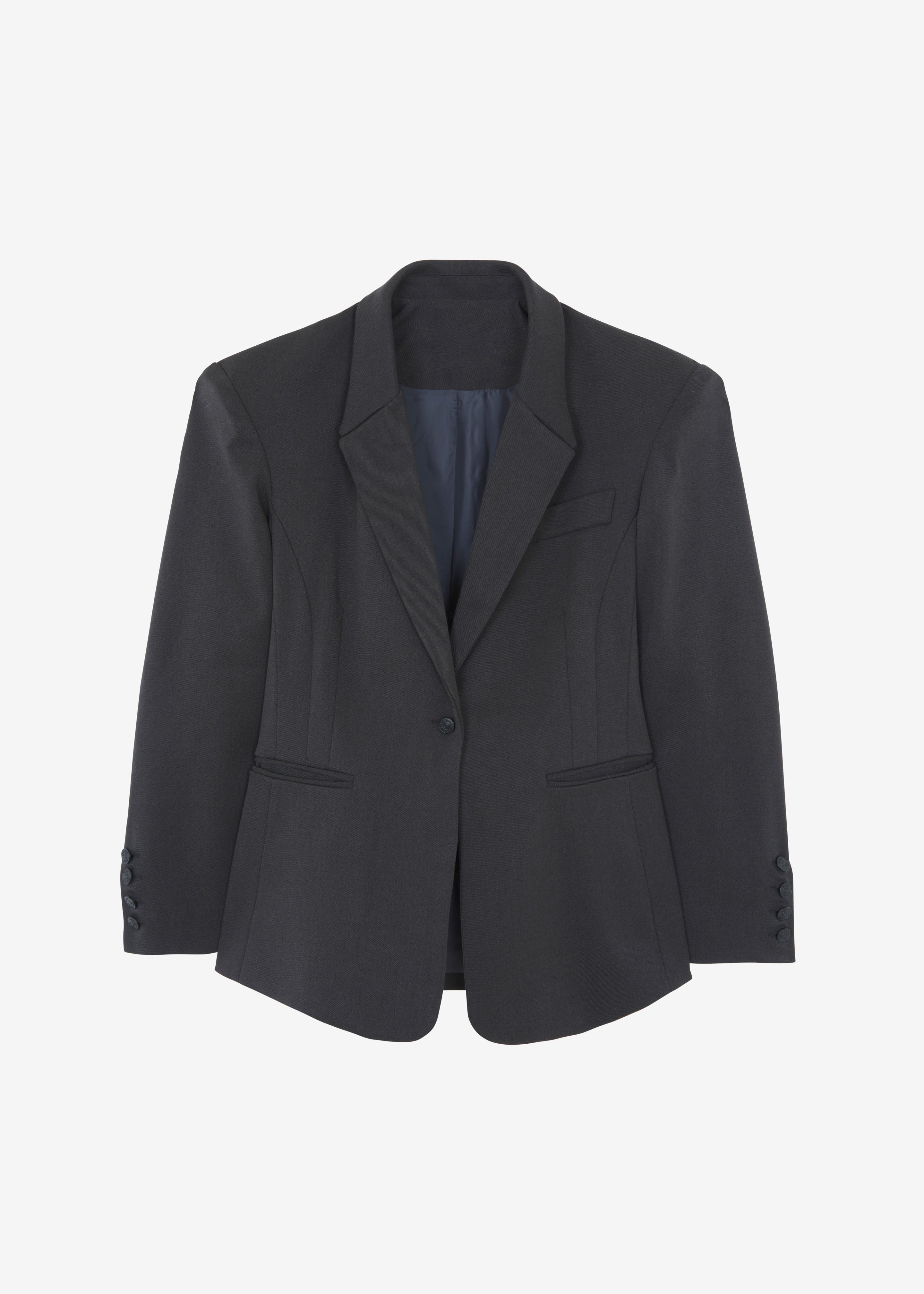 Reagan Boxy Padded Blazer - Charcoal - 9