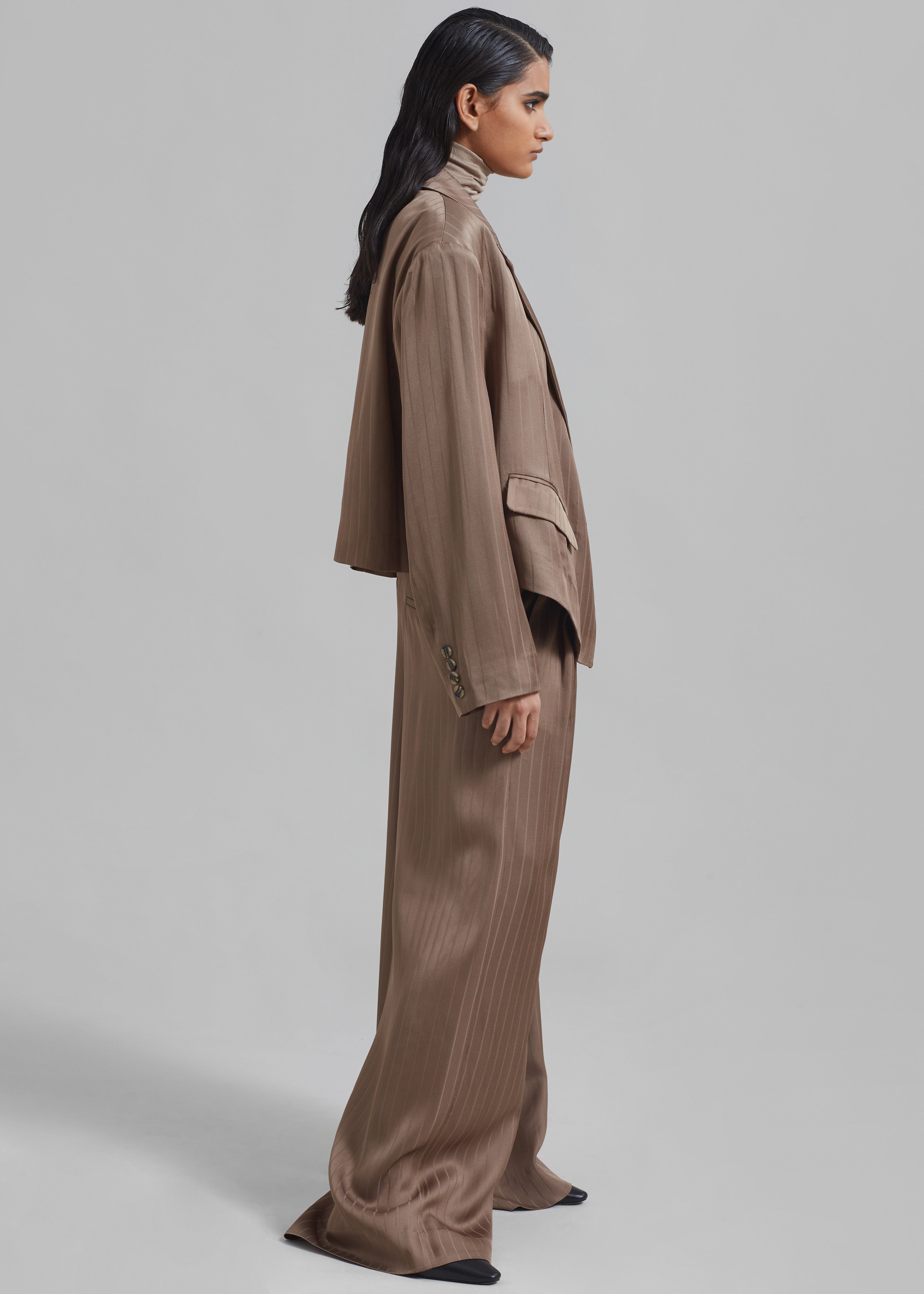 REMAIN Asymmetric Blazer - Timber Wolf - 8