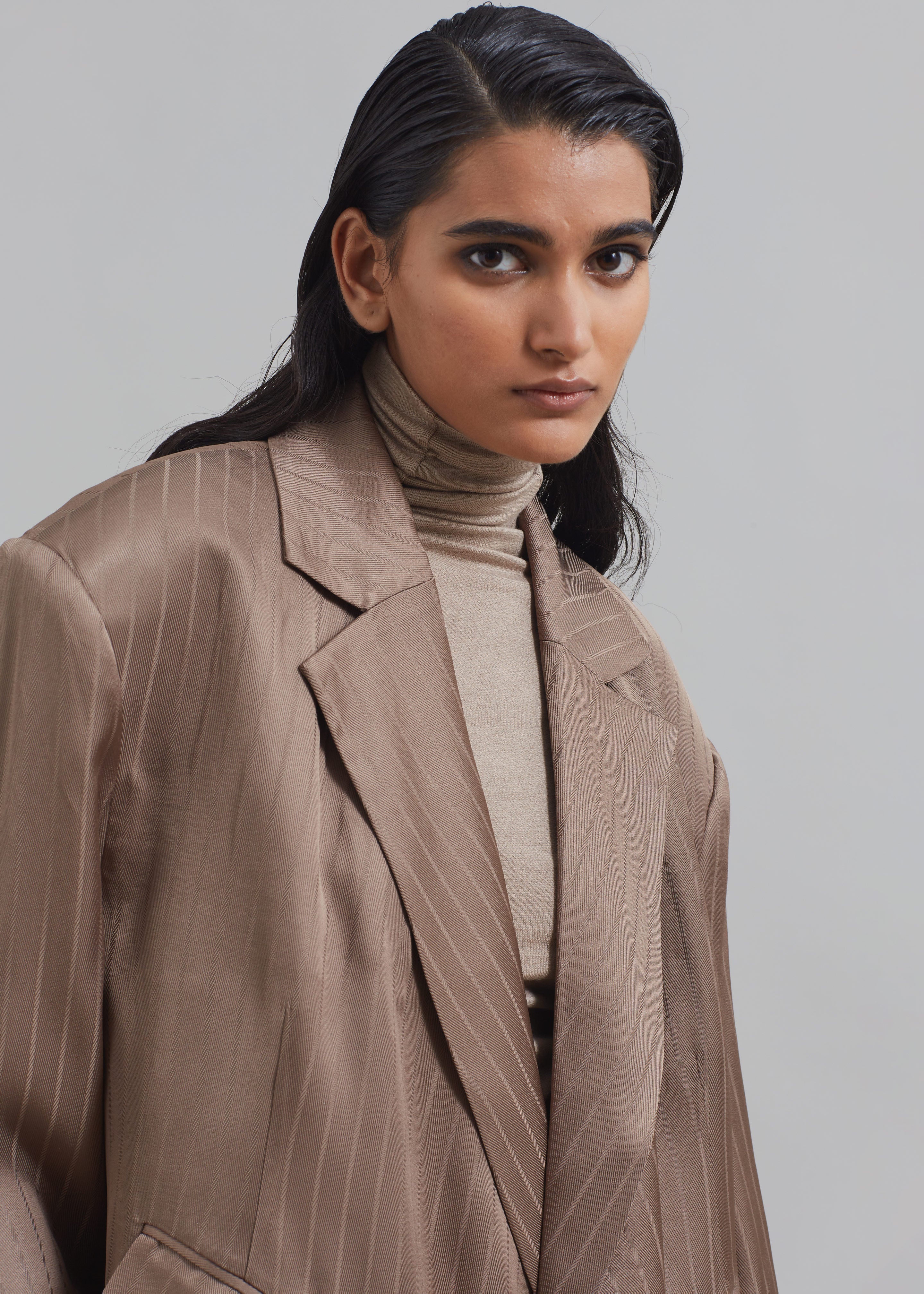 REMAIN Asymmetric Blazer - Timber Wolf - 5